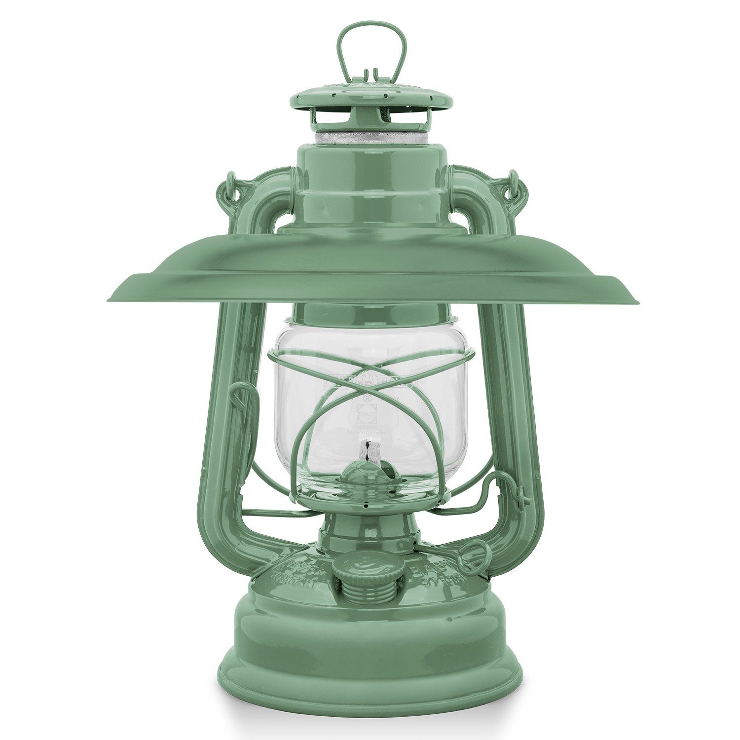 Feuerhand Outdoorkerze Sturmlaterne 276 inkl. Reflektorschirm Modell 2023 (Spar-Set, 2-tlg., 1 x Lampe + 1 x Schirm), Farbe: Sage Green, pulverbeschichtet