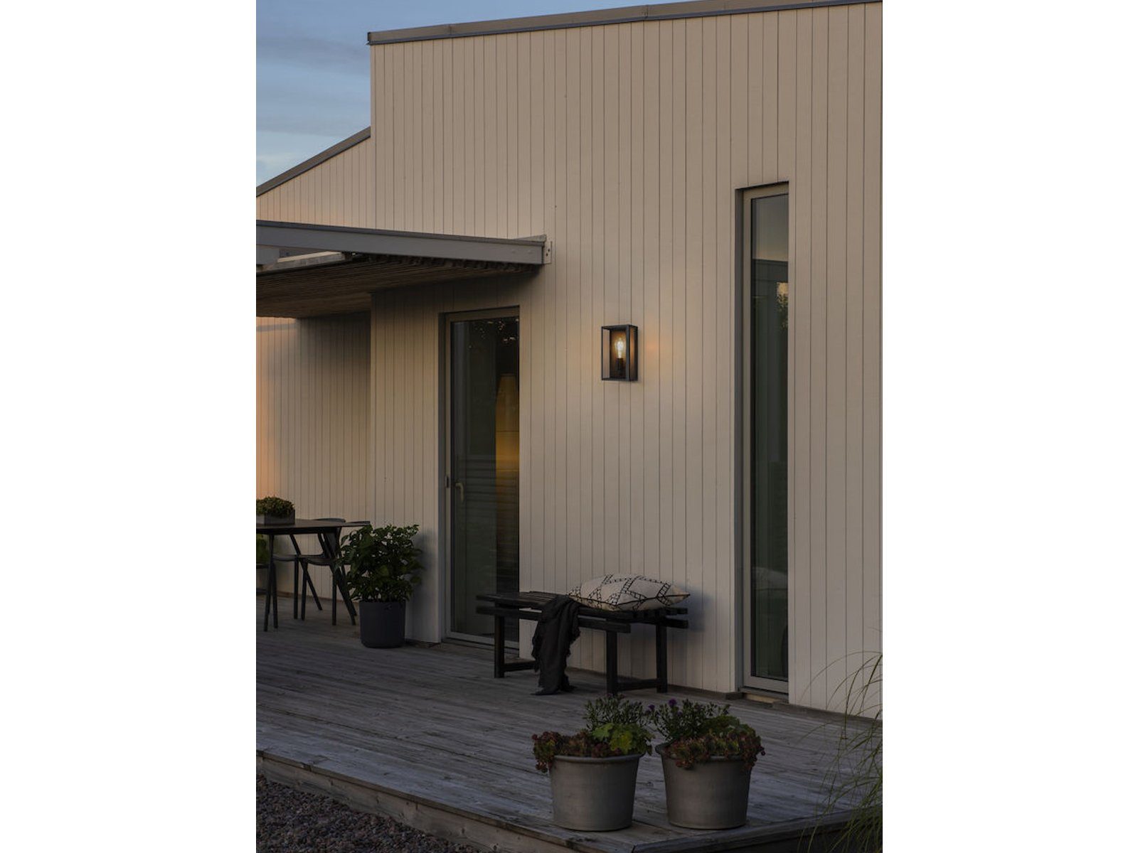 Terrassenleuchten Hauswand H: wechselbar, warmweiß, Außen-Wandleuchte, meineWunschleuchte 30cm Landhausstil LED LED Schwarz Wand-laterne