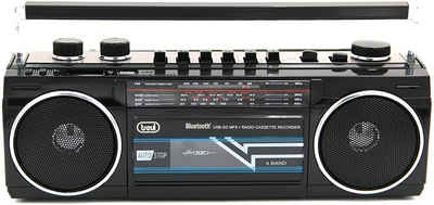 trevi RR 501 BK Radiorecorder - AM, FM und SW Tuner, abgespielte Medien: Kassette, microSD-Karte und USB Flash Stick Retro-Radio