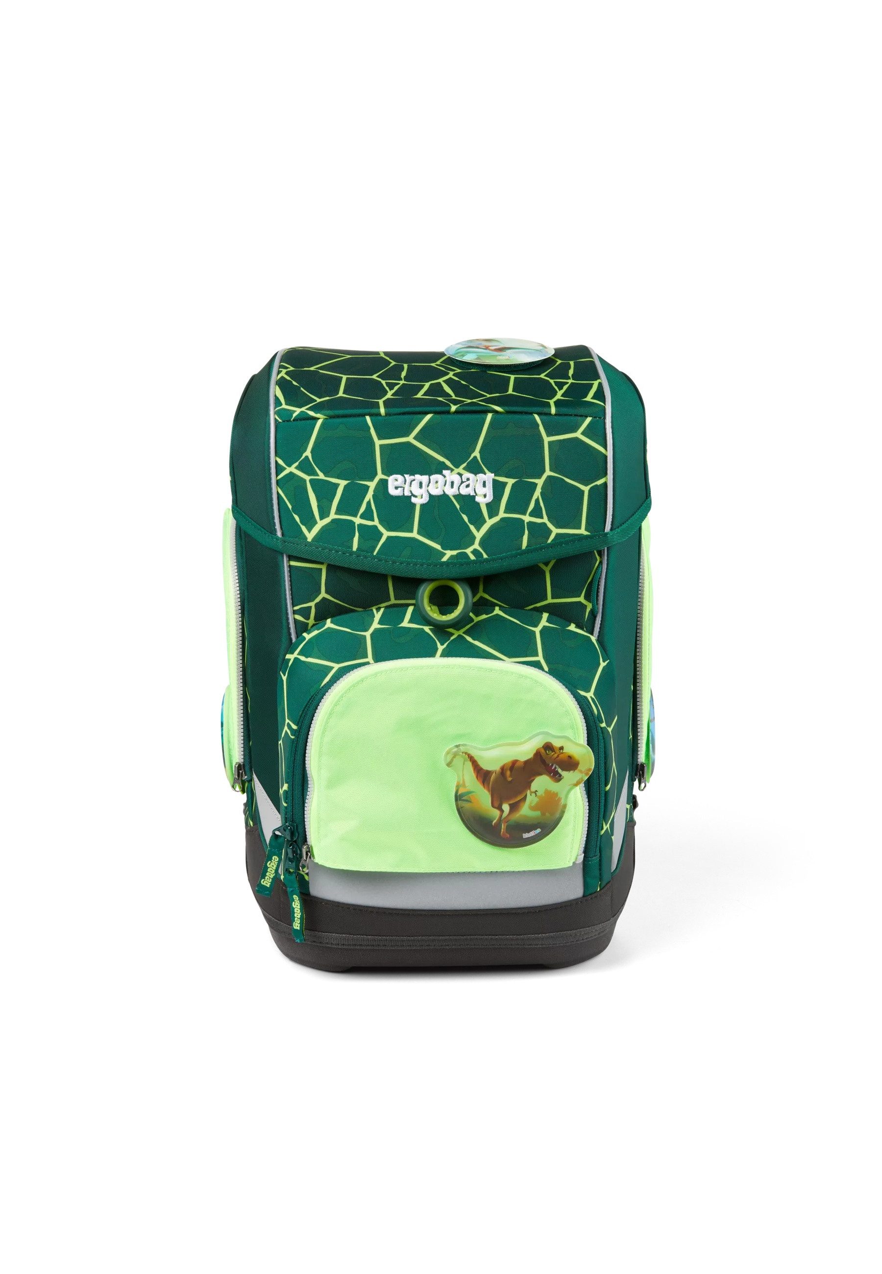 ergobag Schulranzen Fluo Zip Set (3-tlg), reflektierend