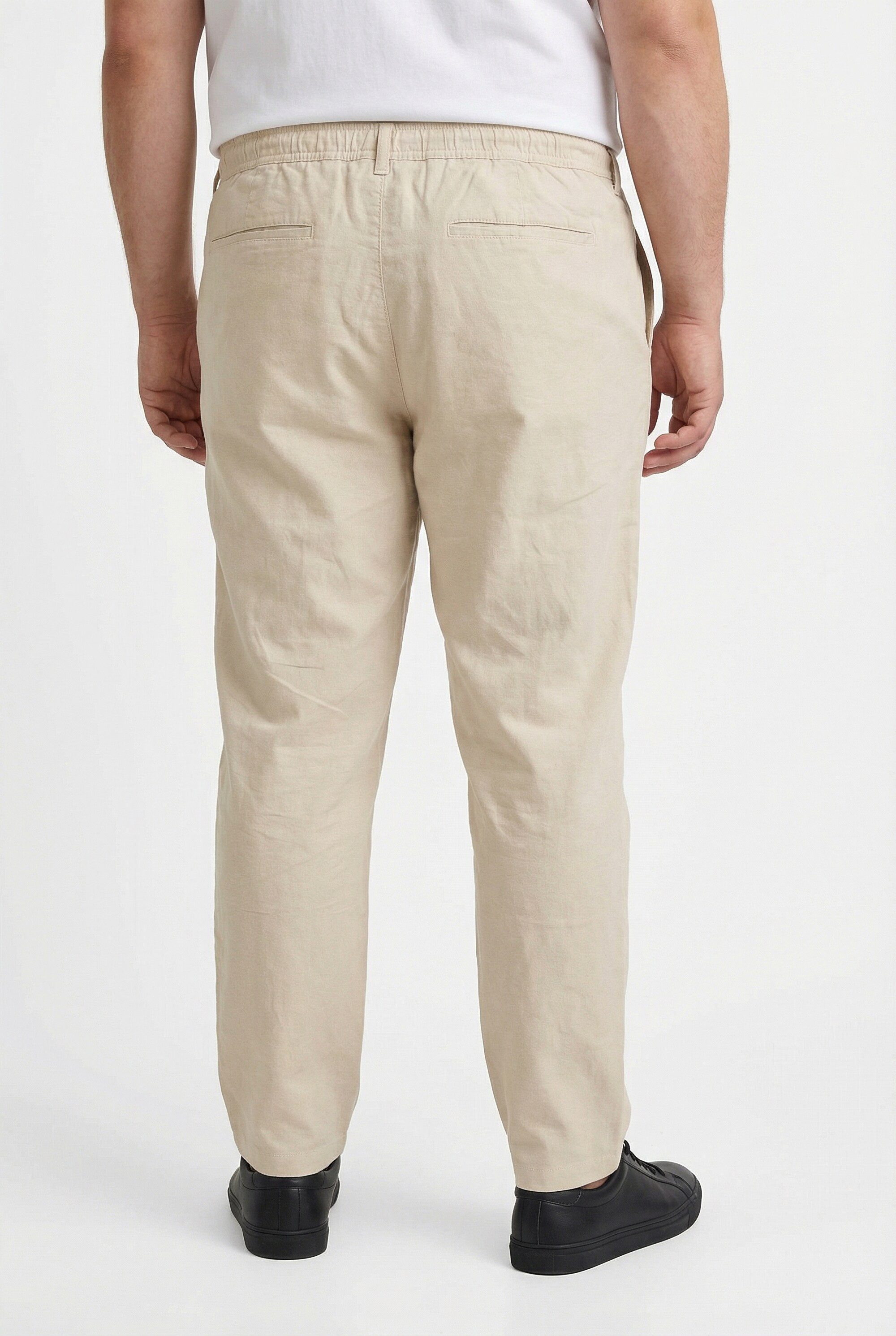 Men Plus Schlupfhose Leinenmix-Hose Relaxed Fit Elastikbund bis 8 XL