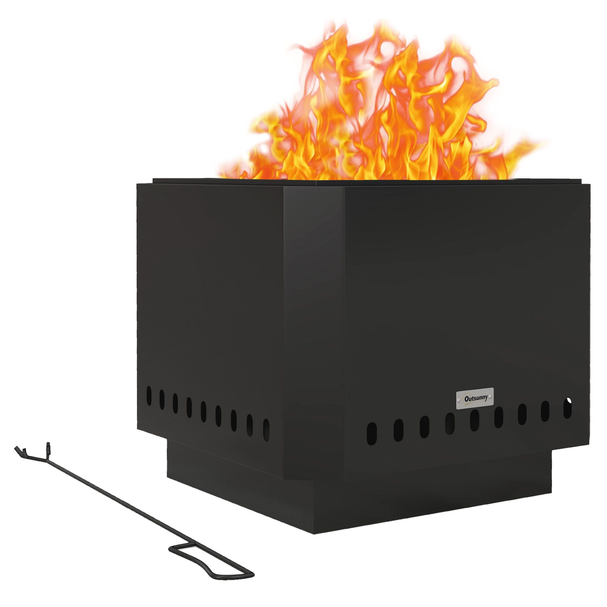 BlingBin Feuerschale Quadratischer Feuerstelle, rauchfreier Feuerkorb mit S günstig online kaufen