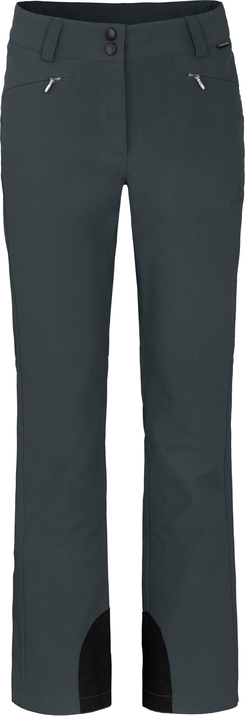 Bergson Skihose SAIMAA Damen Softshell Skihose, winddicht, elastisch,  Kurzgrößen, dunkel grau