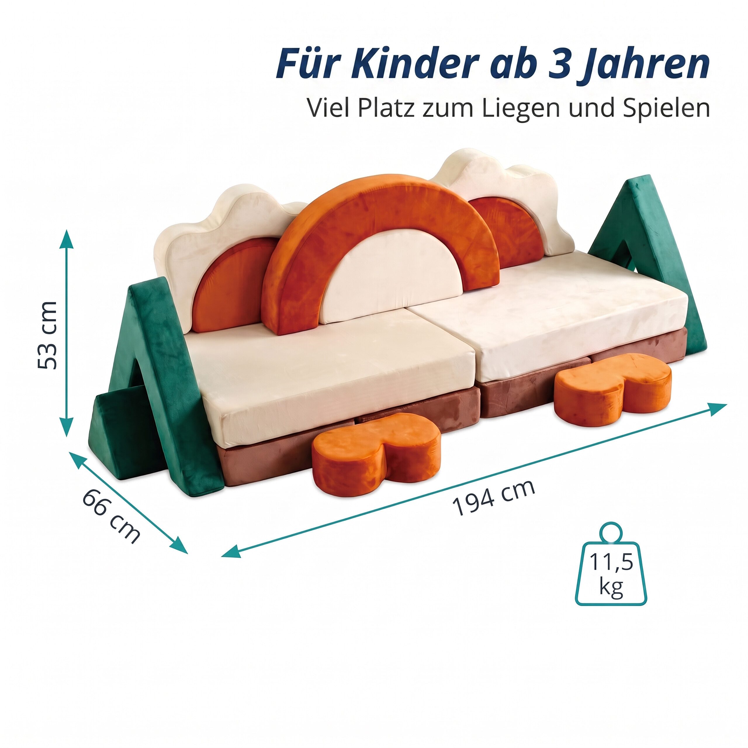 relaxdays Kindersofa 18-tlg. XXL Kinder Spielsofa modular, 18 Teile – Bild 4 von 5