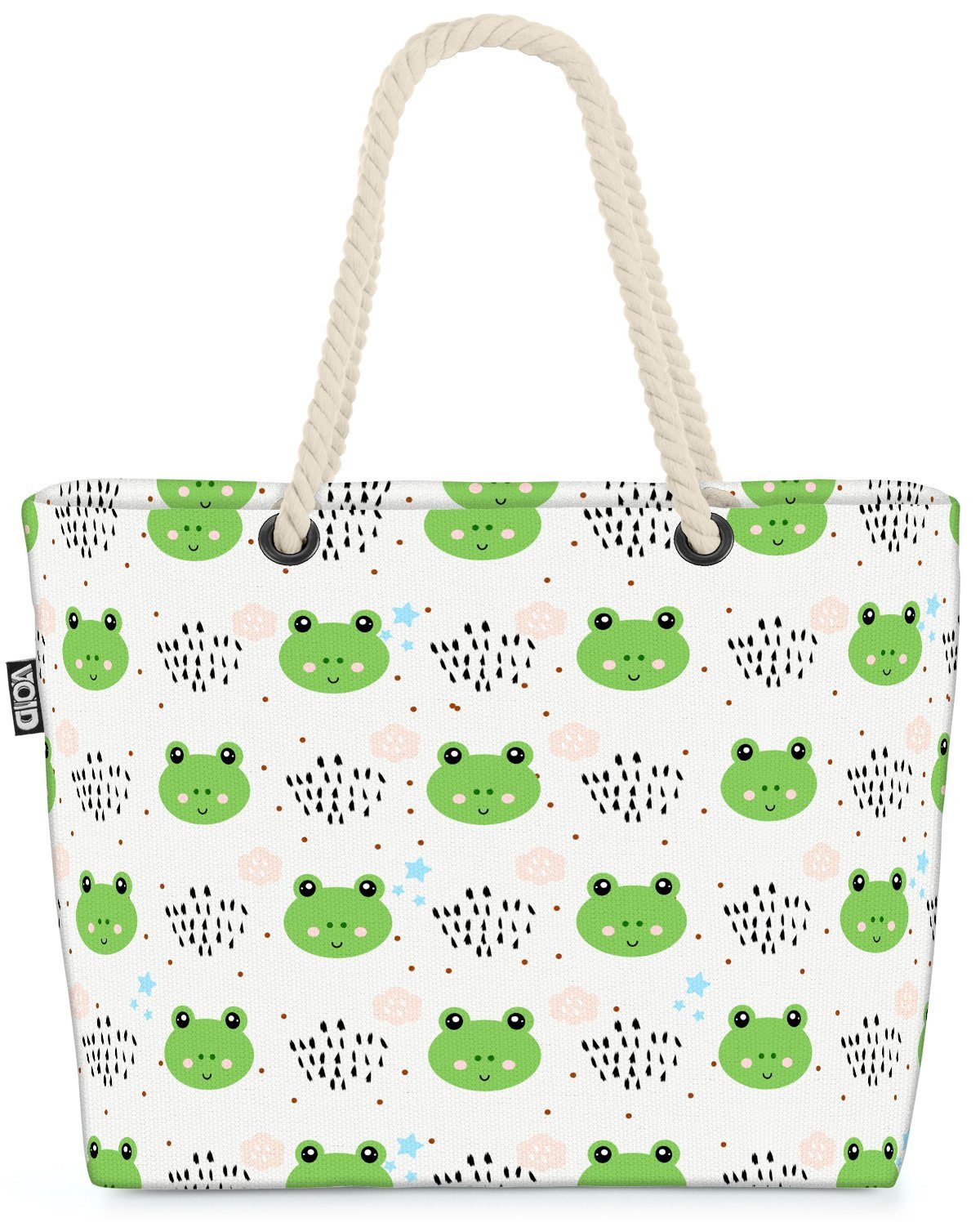 VOID Strandtasche (1-tlg), Frosch Regen Frosch Baby Sterne Kinderzimme Kinder Tiere Sterne Regen