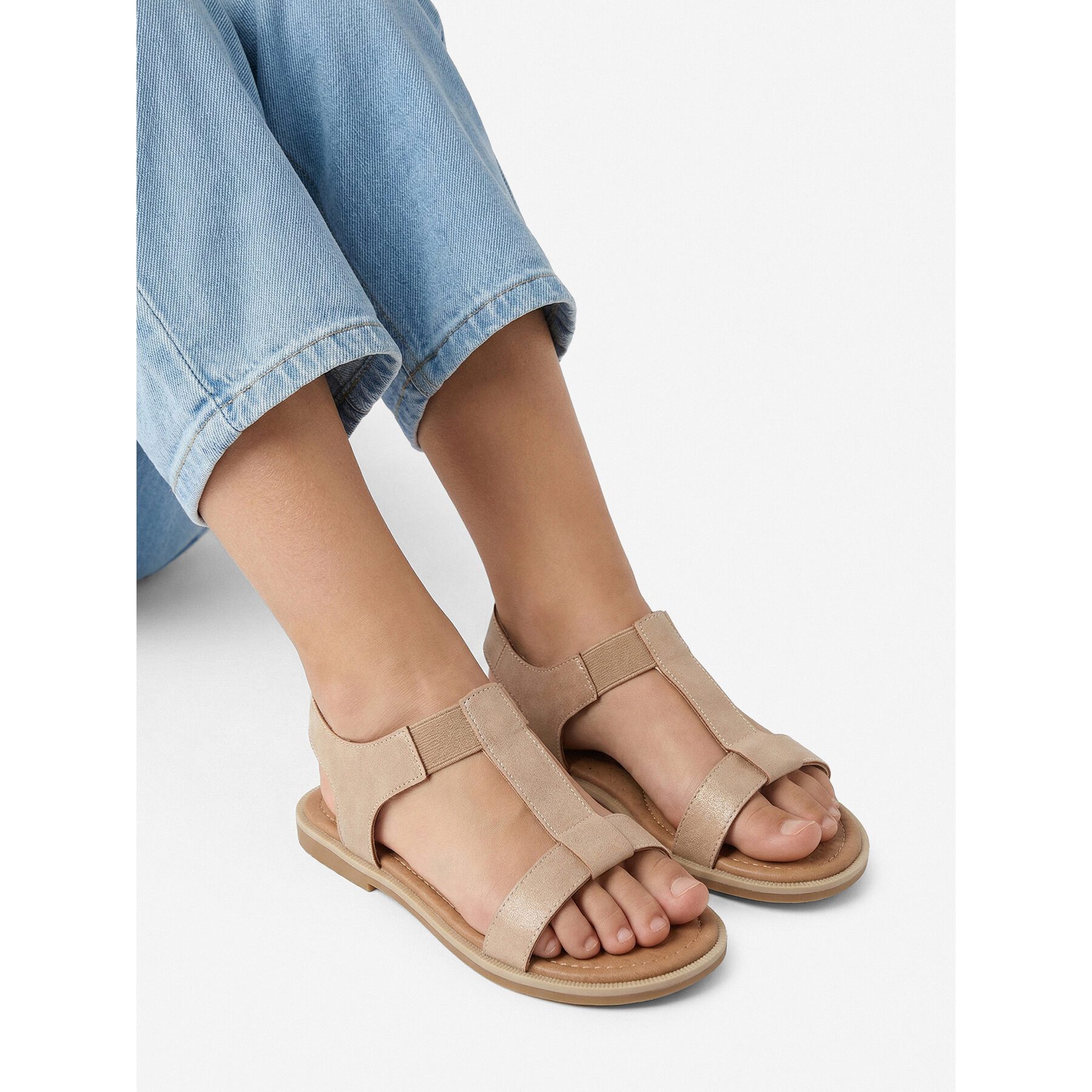 DeeZee Deezee Damen-Sandalen Beige Sandale