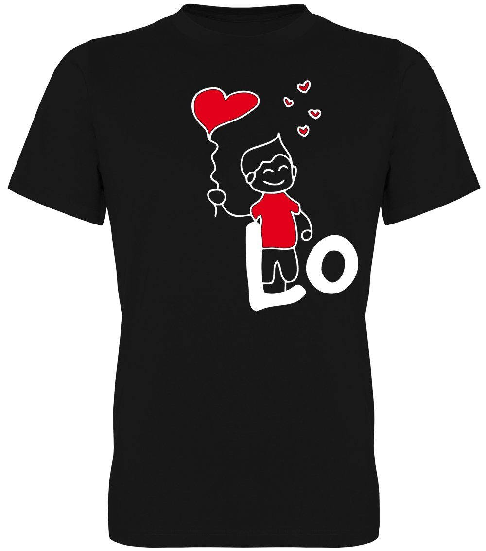 G-graphics T-Shirt LO – VE (Partner- / Paar-Set, Einzelteile zum selbst zusammenstellen) Aufdruck auf der Vorder- oder Rückseiteseite wählbar