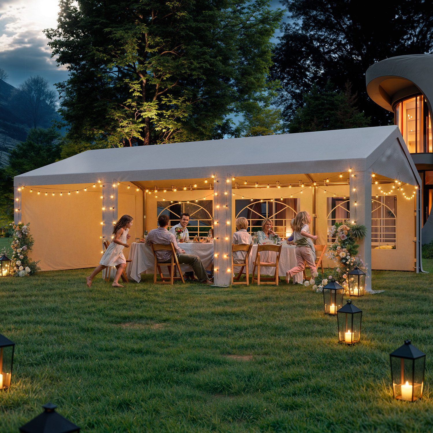 GUNJI Pavillon Partyzelt 3*6/4*6M Wasserdichte Garten-Laube günstig online kaufen