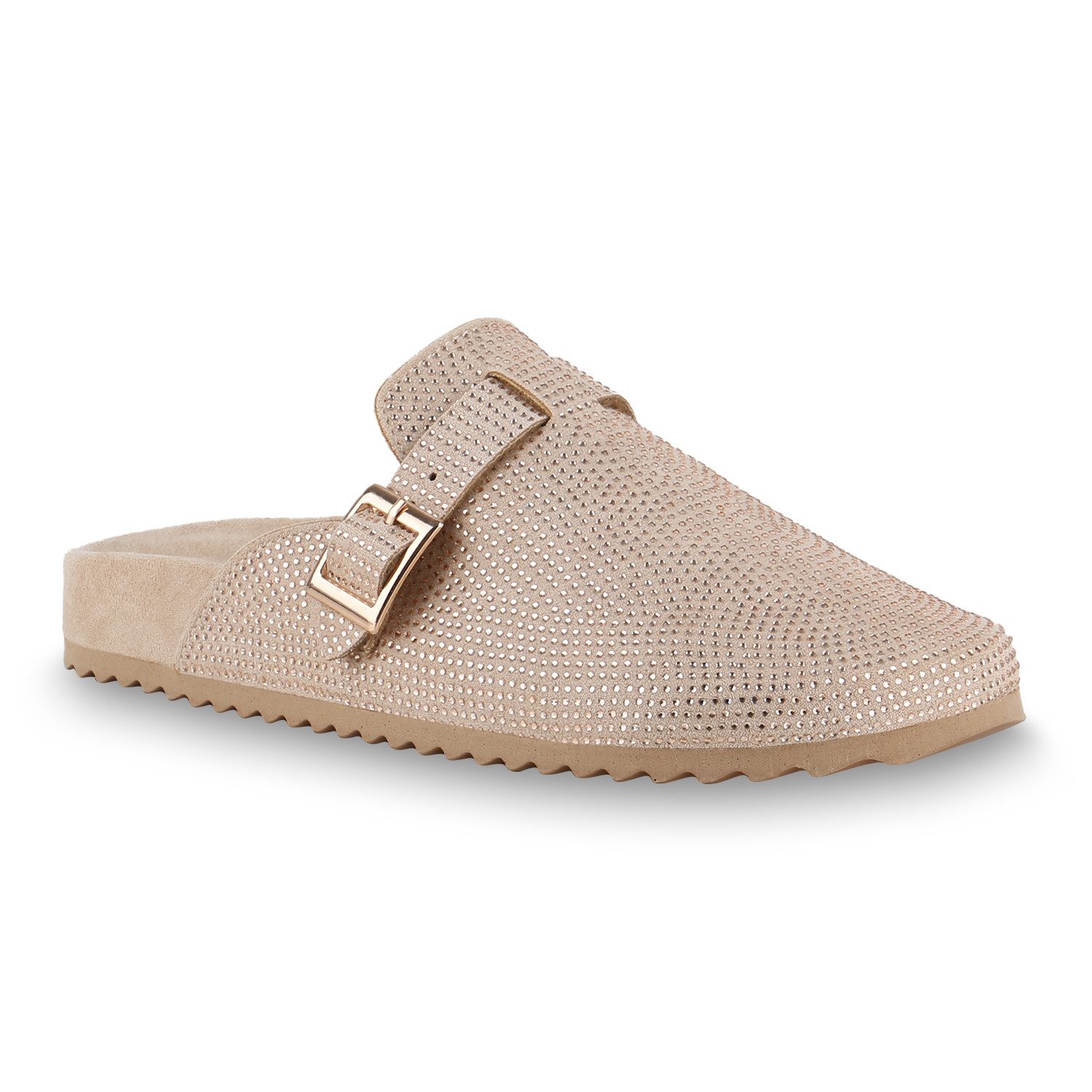 VAN HILL 841315 Hausschuh Damen Шльопанці Домашнє взуття Strass Schnallen Profil-Sohle