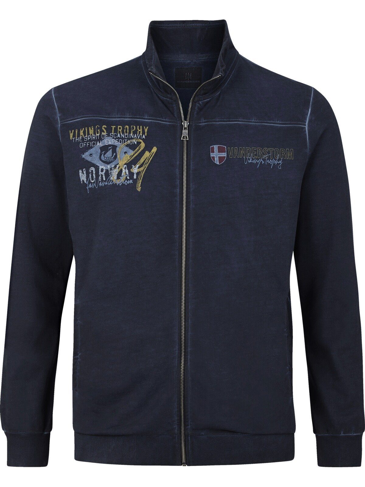 Jan Vanderstorm Sweatjacke SIVID, oil-dyed Optik