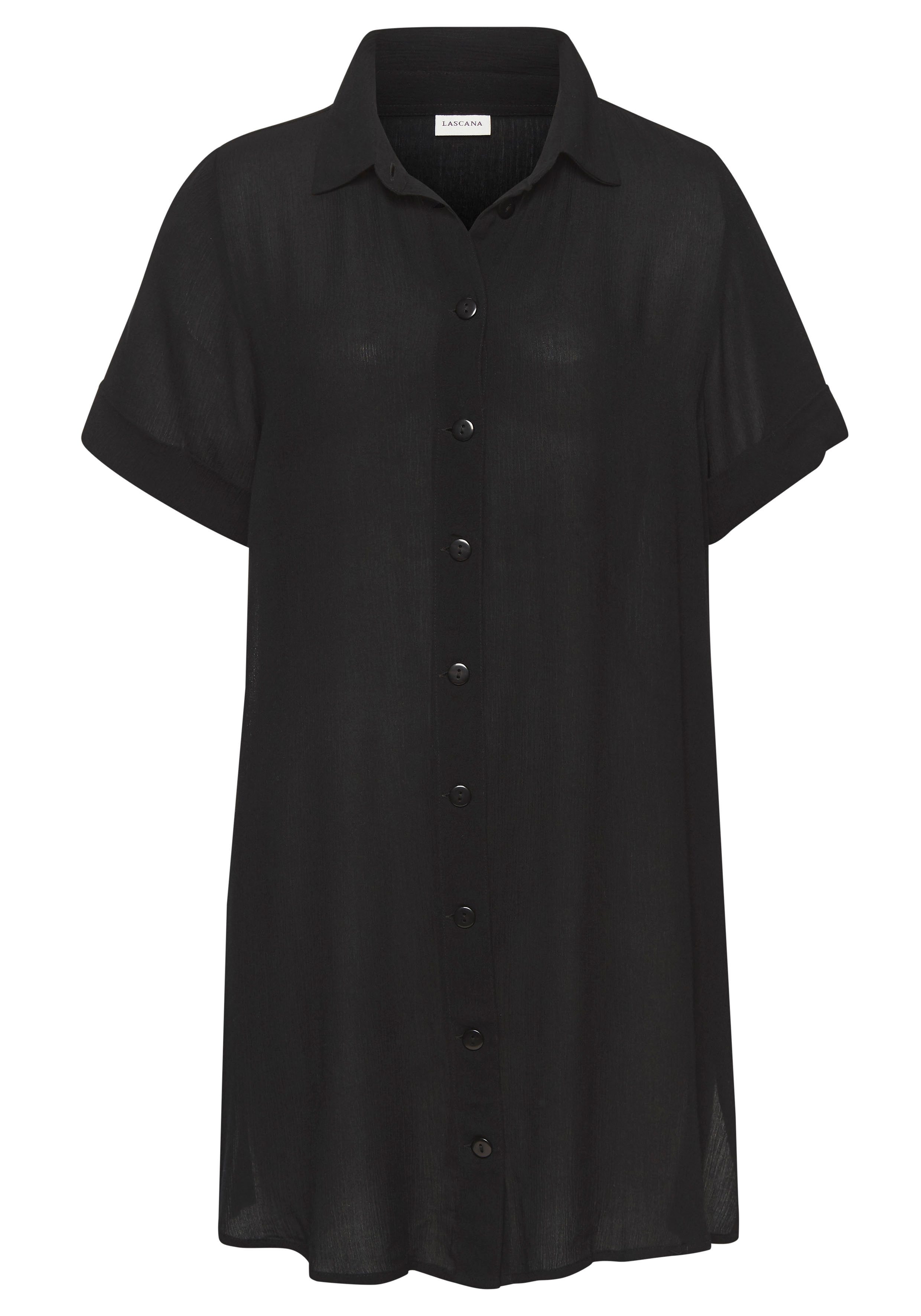 LASCANA Longbluse mit Knopfleiste, Kurzarmbluse, Blusenkleid, sommerlich günstig online kaufen