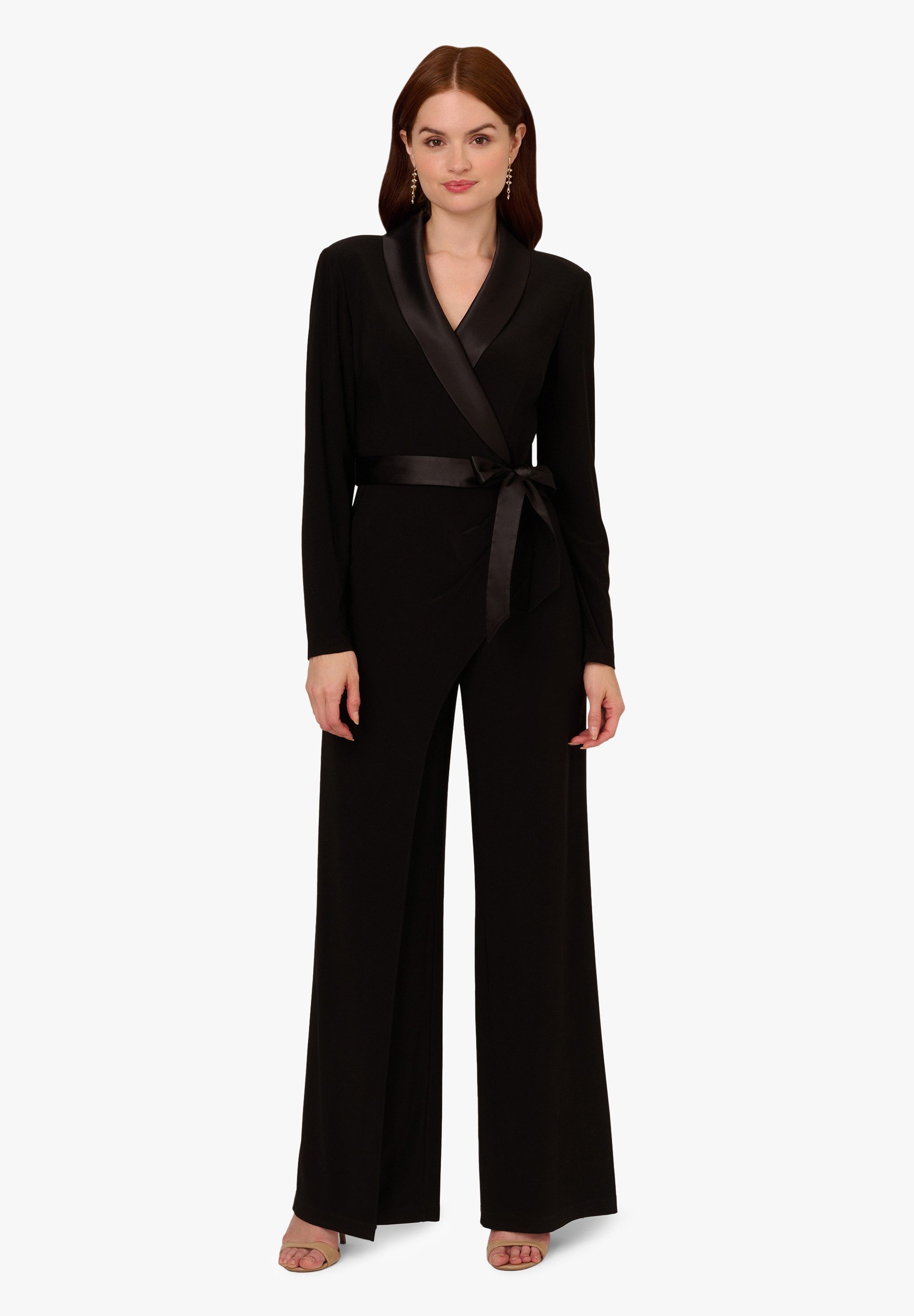Adrianna Papell Jumpsuit Jersey Combo Tuxedo Jumpsuit Ausgestellt, fließend günstig online kaufen