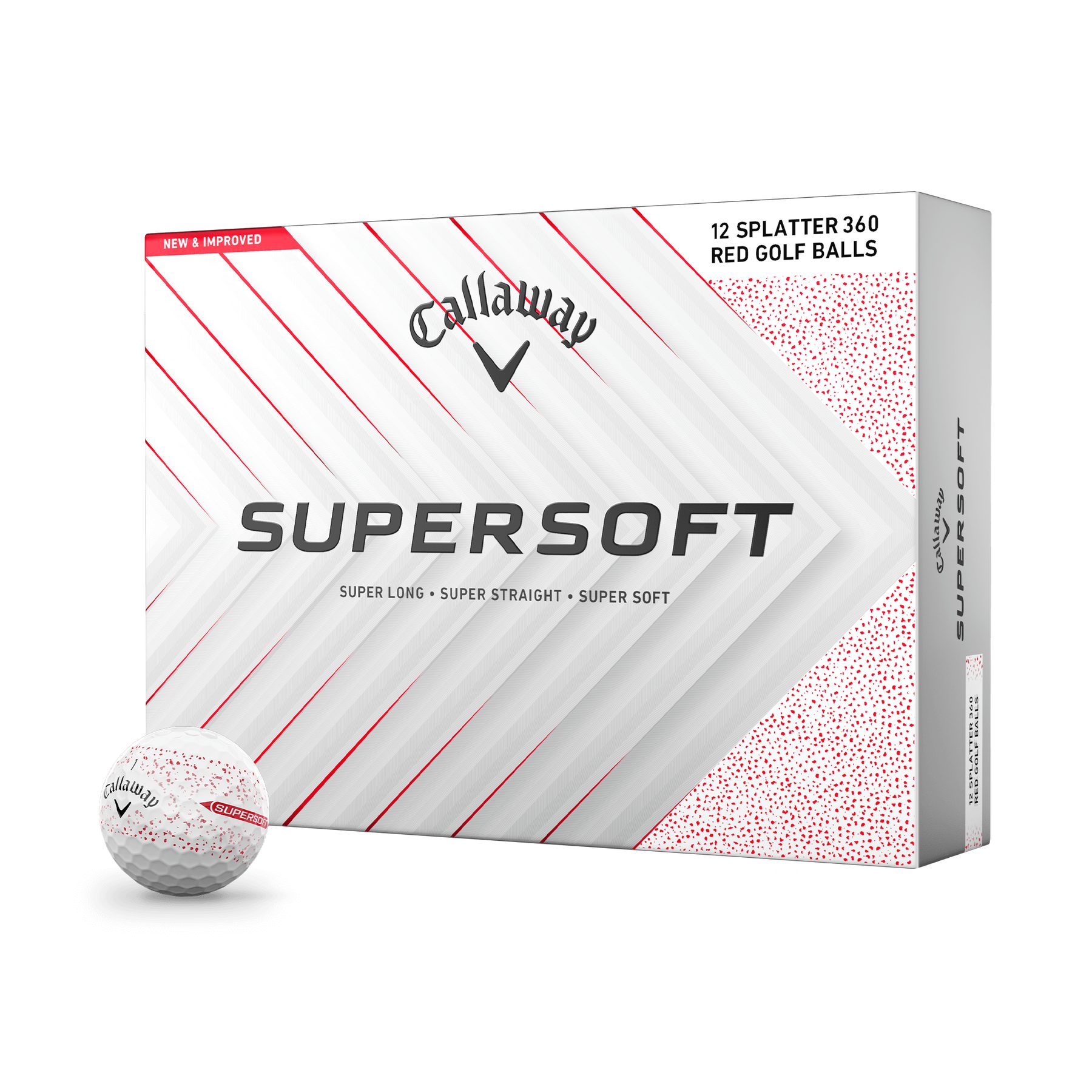 Callaway Golfball Callaway Supersoft Golfball (1 Dutzend) 12 Stück Splatter Rot