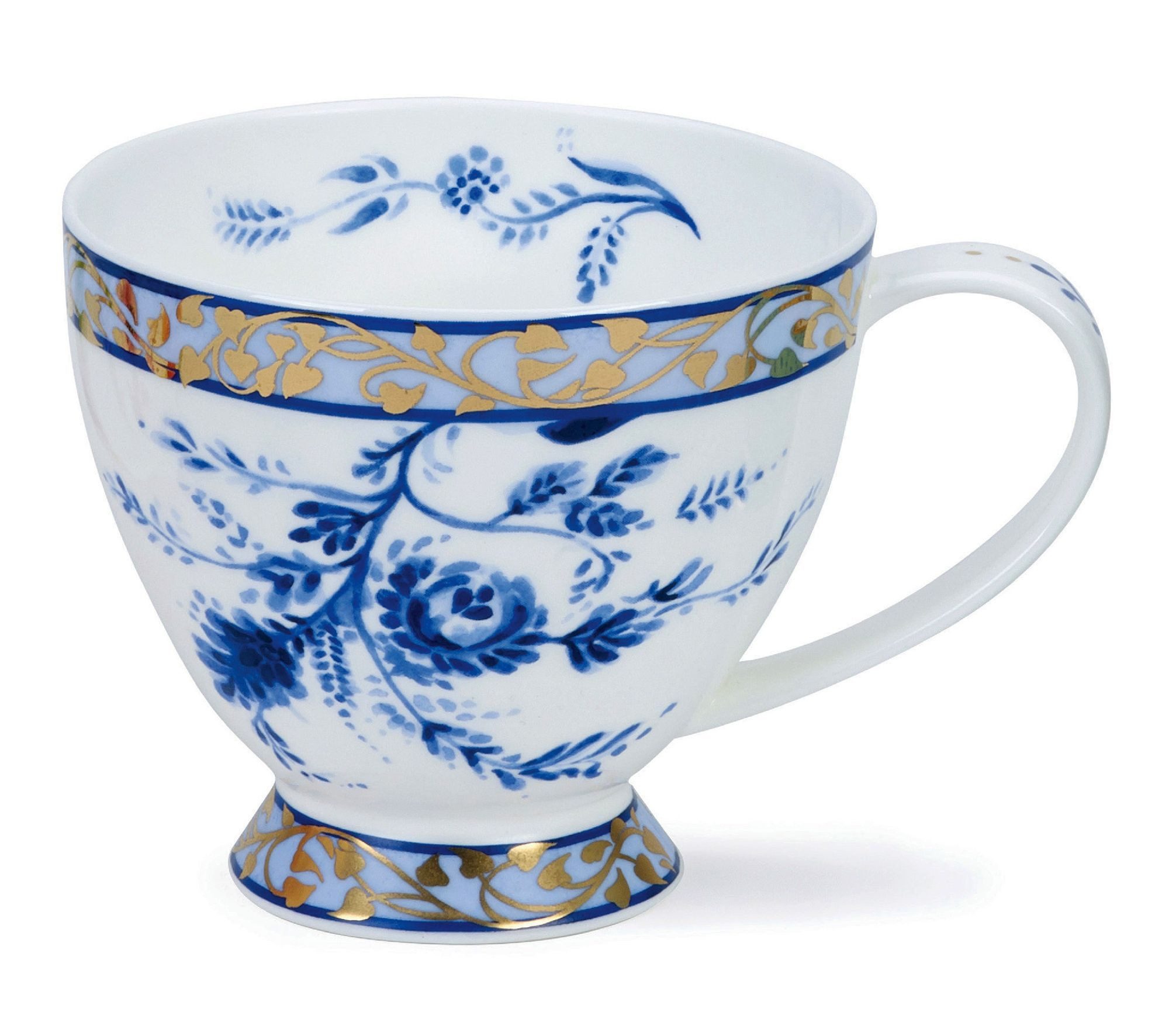 formano Tasse Dunoon, Porzellan, auf Fuß, Weiß, Motiv: Rosen