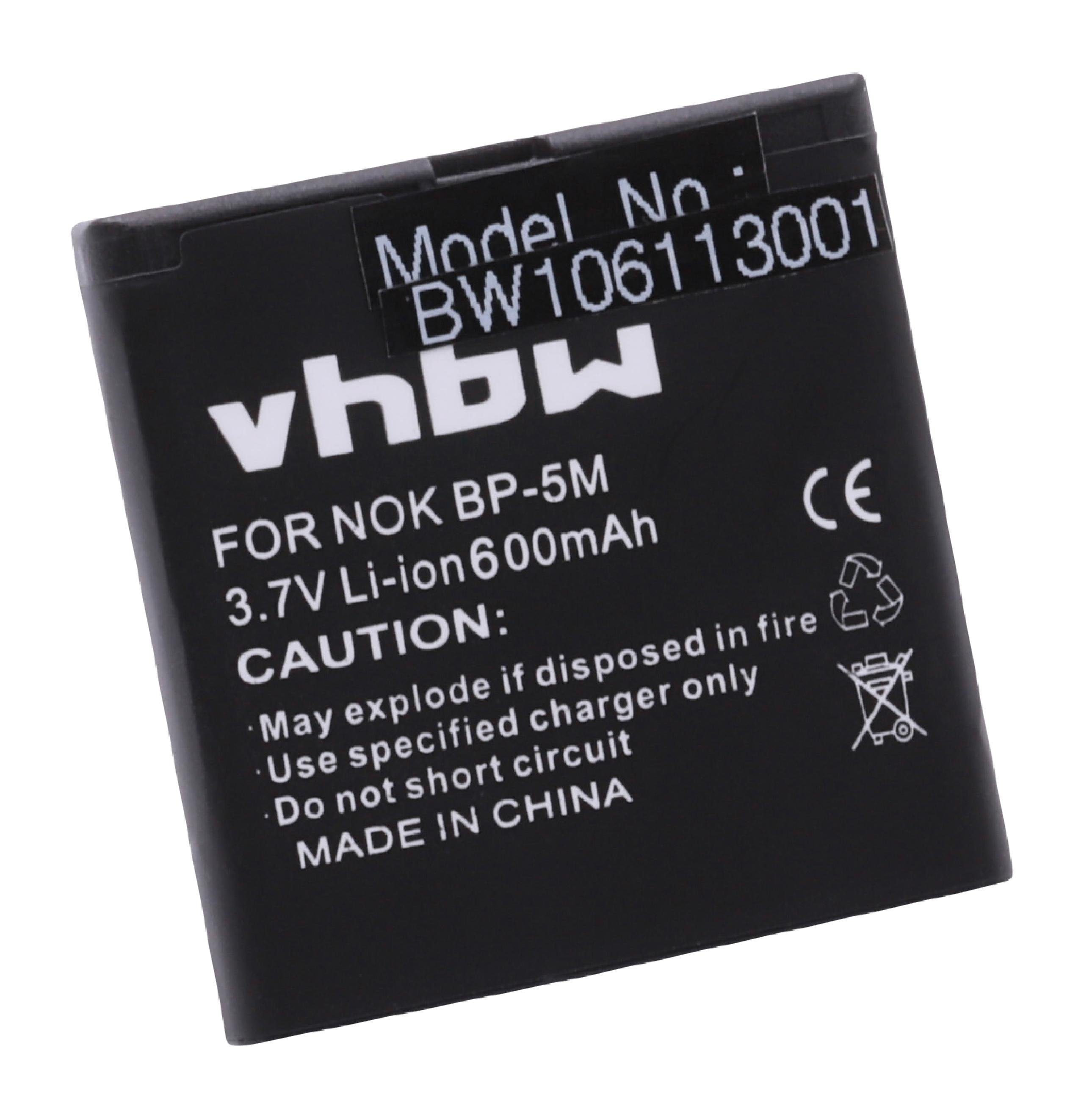 6220 5700, XpressMusic, Navigator, Nokia 6110 mAh passend vhbw 600 5610 für Smartphone-Akku