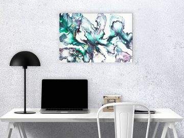 Raumzutaten Leinwandbild Acryl Pouring Bild 60x40cm "Green Mystique" Unikat, abstrakt, Wanddeko, Wandbild