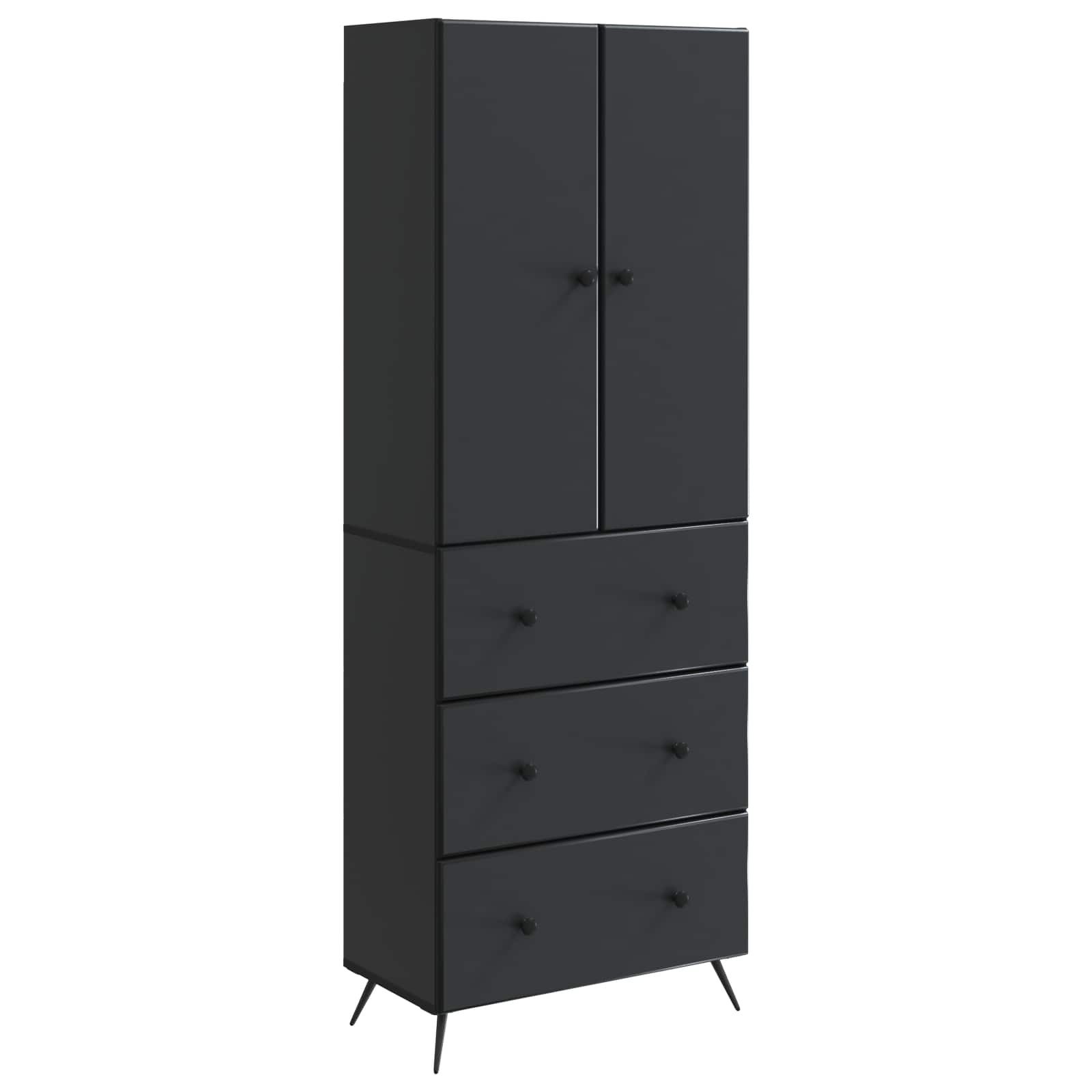vidaXL Schranksystem Schrankset 2 Stk. 66 x 34,5 x 90 cm Holzwerkstoff Schwarz (2-St)