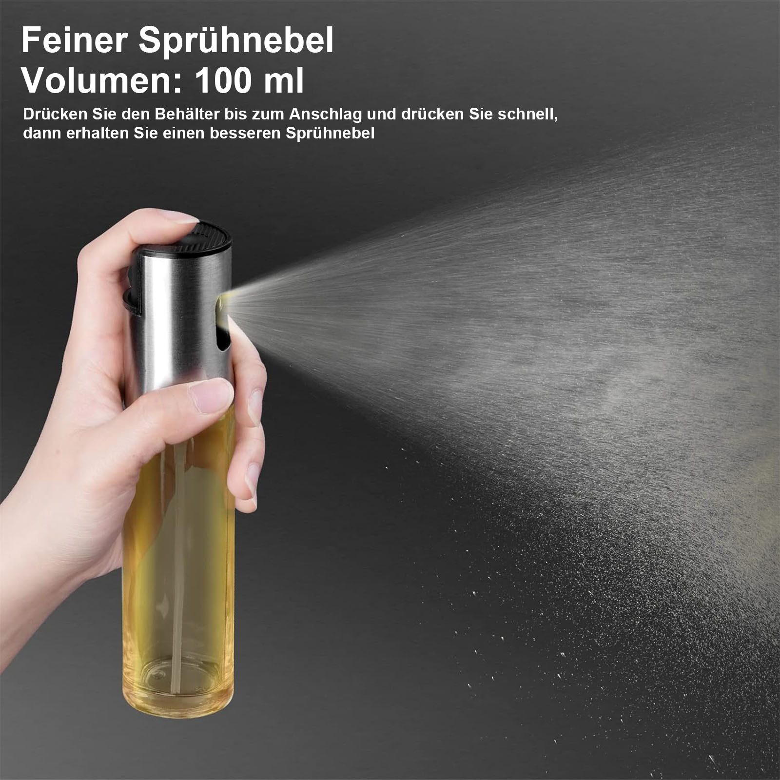 HAUSS SPOLE Menage-Set Essig- und Ölsprüher-Set Mit Pump-Sprühkopf Rostfreier Edelstahl/Glas, (Set), 2-er Set Rostfreier Edelstahl/Glas