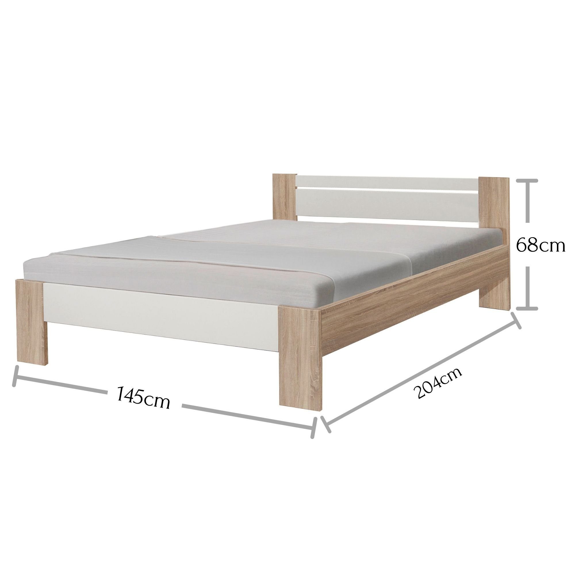 PREISBRECHER Futonbett Vega, 145 x 35-71 x 204 cm (B/H/T)