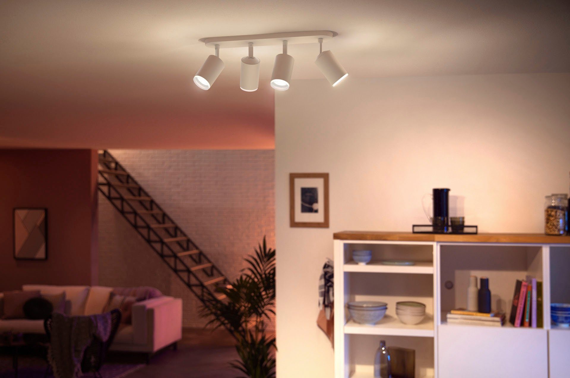 Philips Hue LED Flutlichtstrahler Fugato, Leuchtmittel Farbwechsler Dimmfunktion, wechselbar