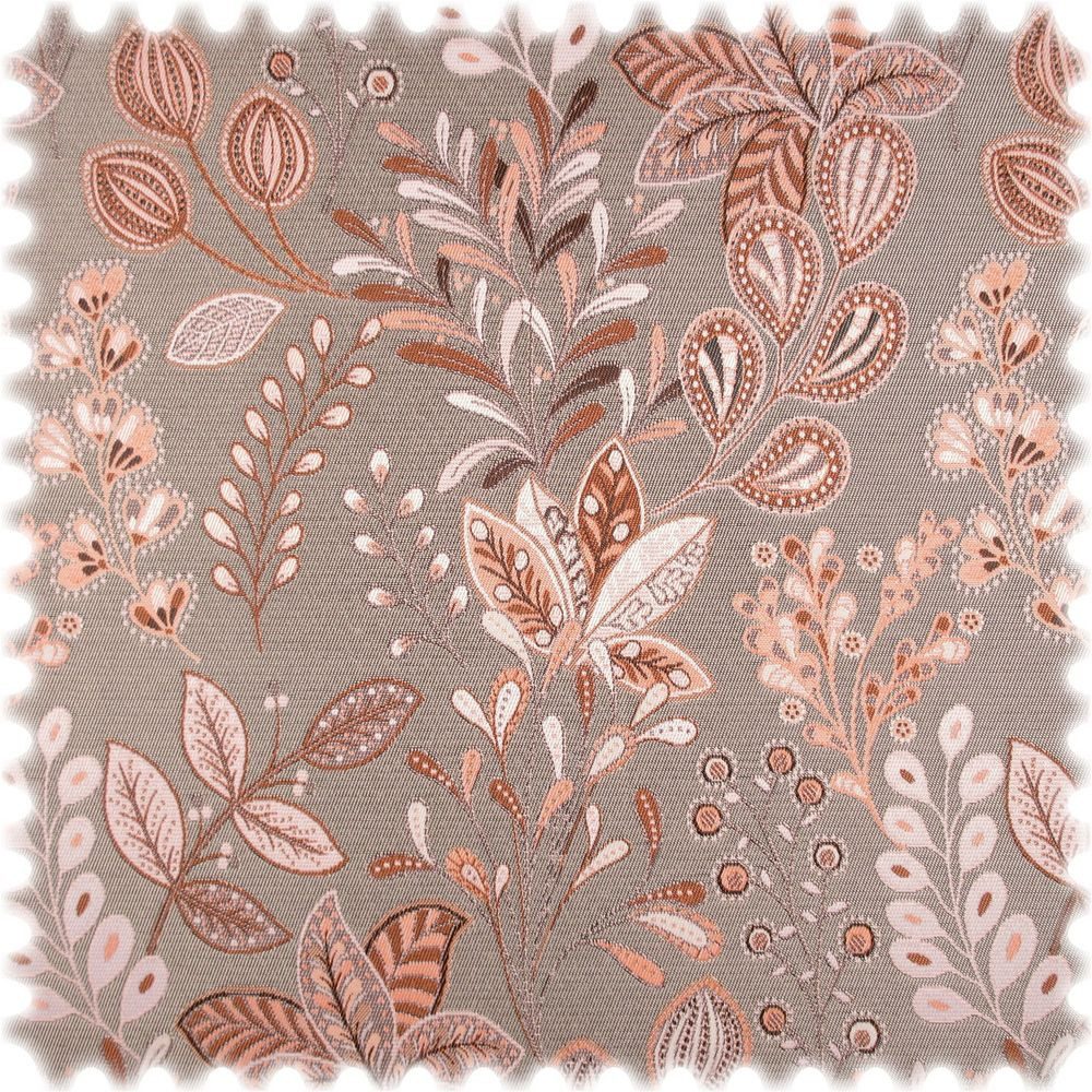 Heiro Stoff Jacquard Flachgewebe Möbelstoff Flores Coral, Polsterstoff Meterware - Breite:140 cm