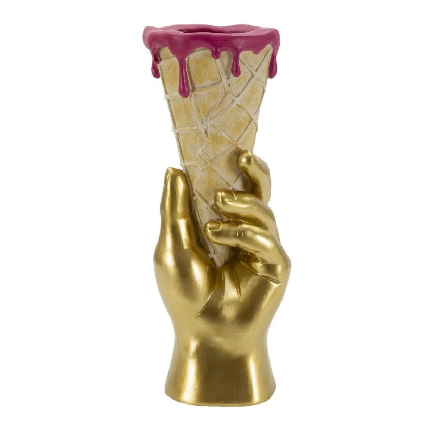 MF Dekovase Dekovase Icecream Glamy Goldhand Pink Objekt 31cm (1 St)