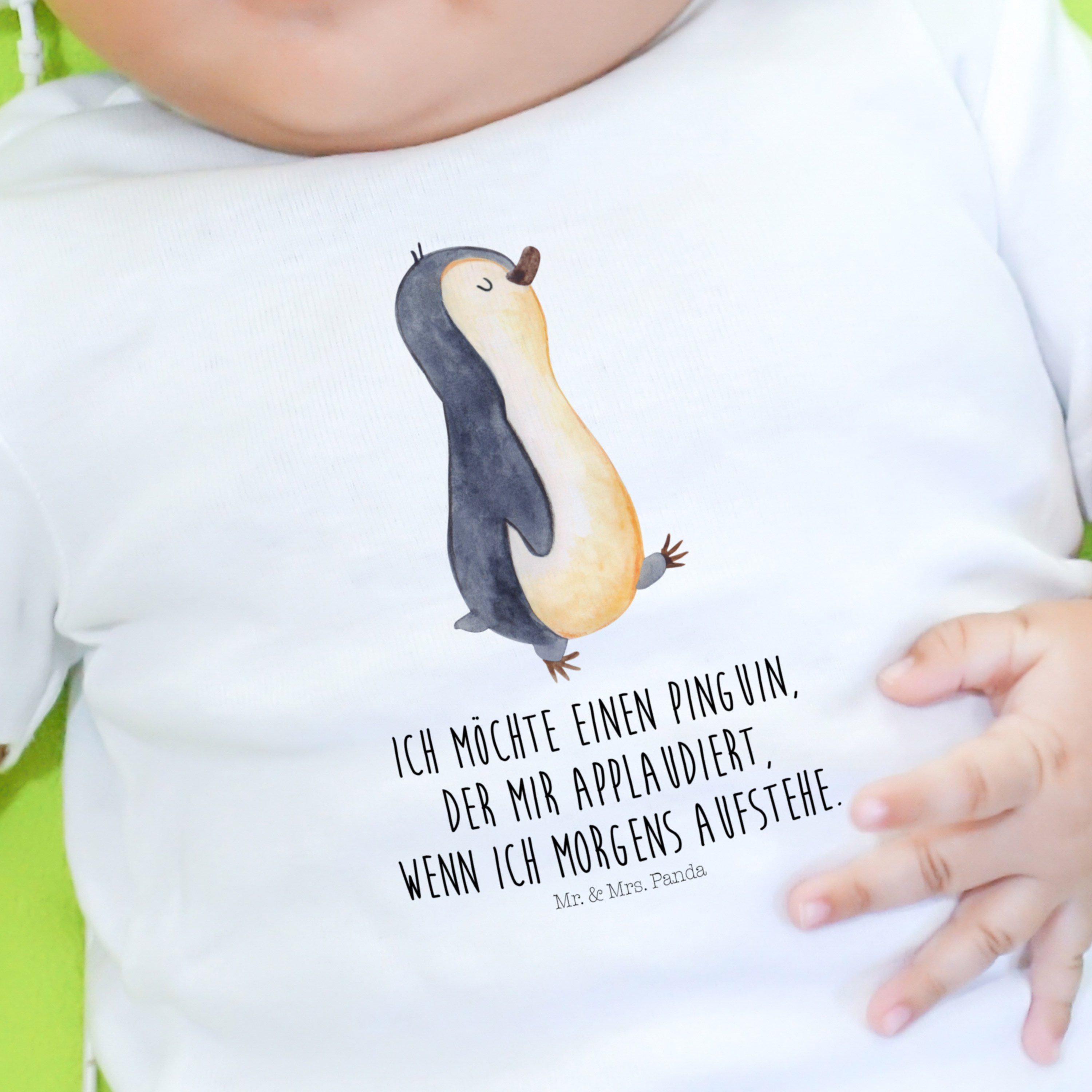 Mr. & Mrs. Panda Strampler - marschierend Weiß Kleidung, Baby, - Mädchen, Geschenk, (1-tlg) spaz Pinguin
