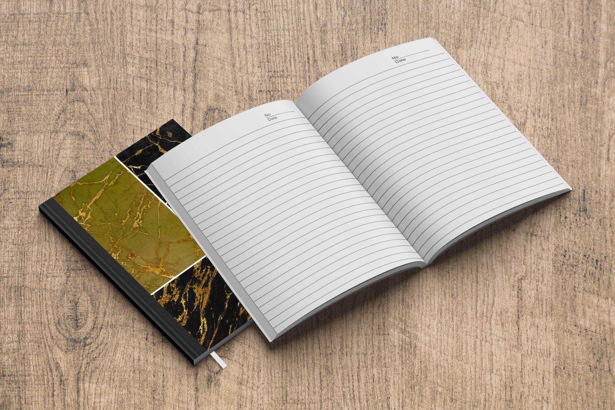 MuchoWow Notizbuch Marmor - Seiten, - Gold Journal, 98 Haushaltsbuch A5, Tagebuch, Notizheft, Merkzettel, Luxus