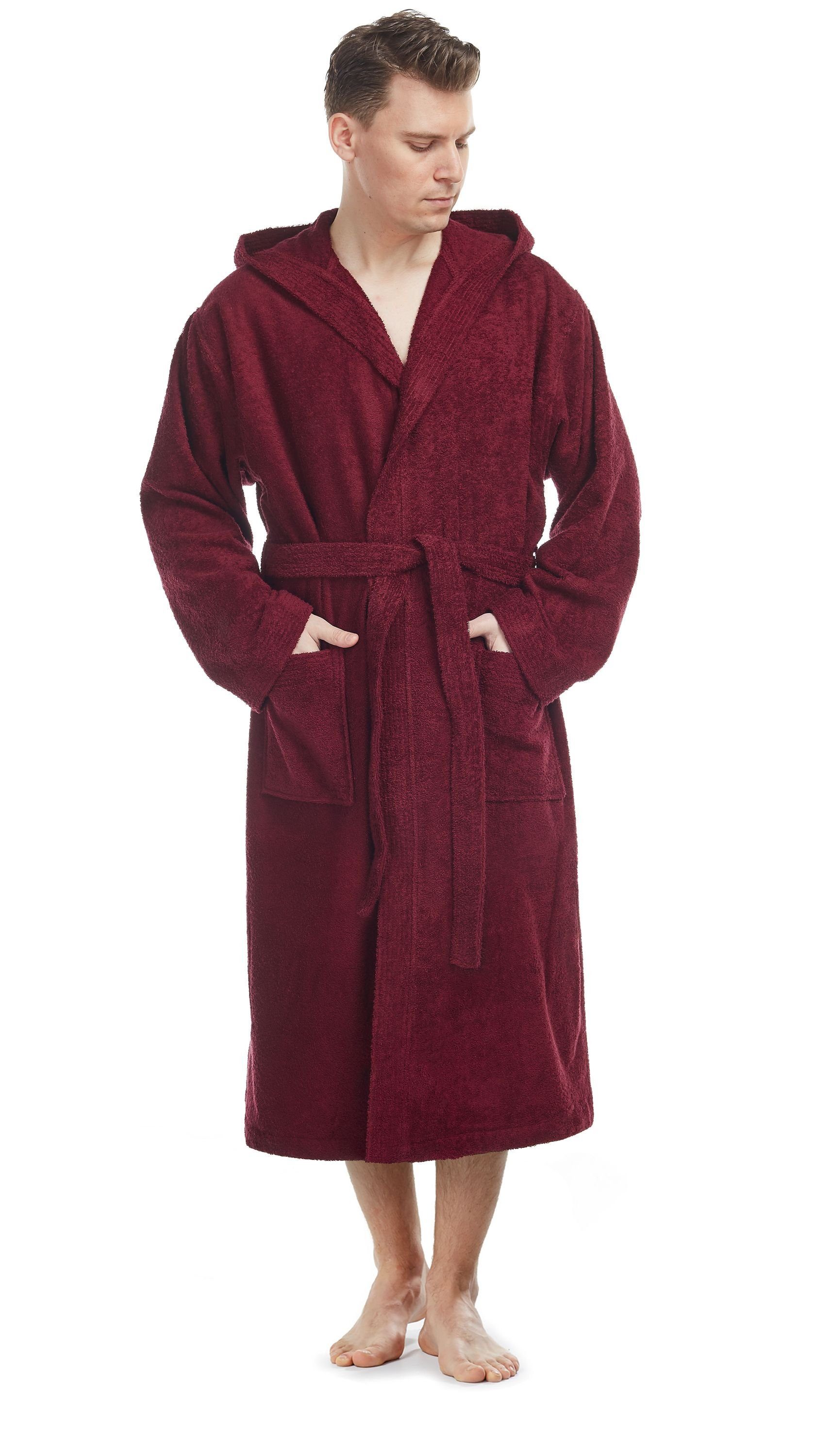 Arus Herrenbademantel Pacific, waden lang, mit Kapuze, 100% Baumwolle, für günstig online kaufen