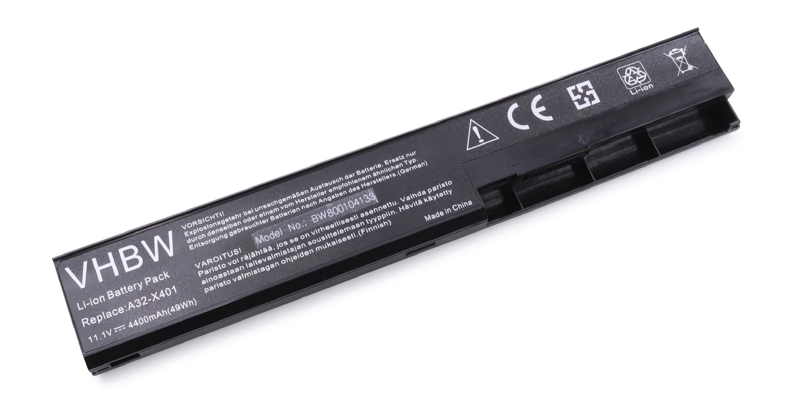 vhbw Laptop-Akku Ersatz für Baugleiche Originalteilebezeichnung Asus 0B110-00140100E-A1A11-205-003U, A31-X401, A32-X401 für Notebook / Netbook (4400mAh, 10,8V, Li-Ion) 4400 mAh