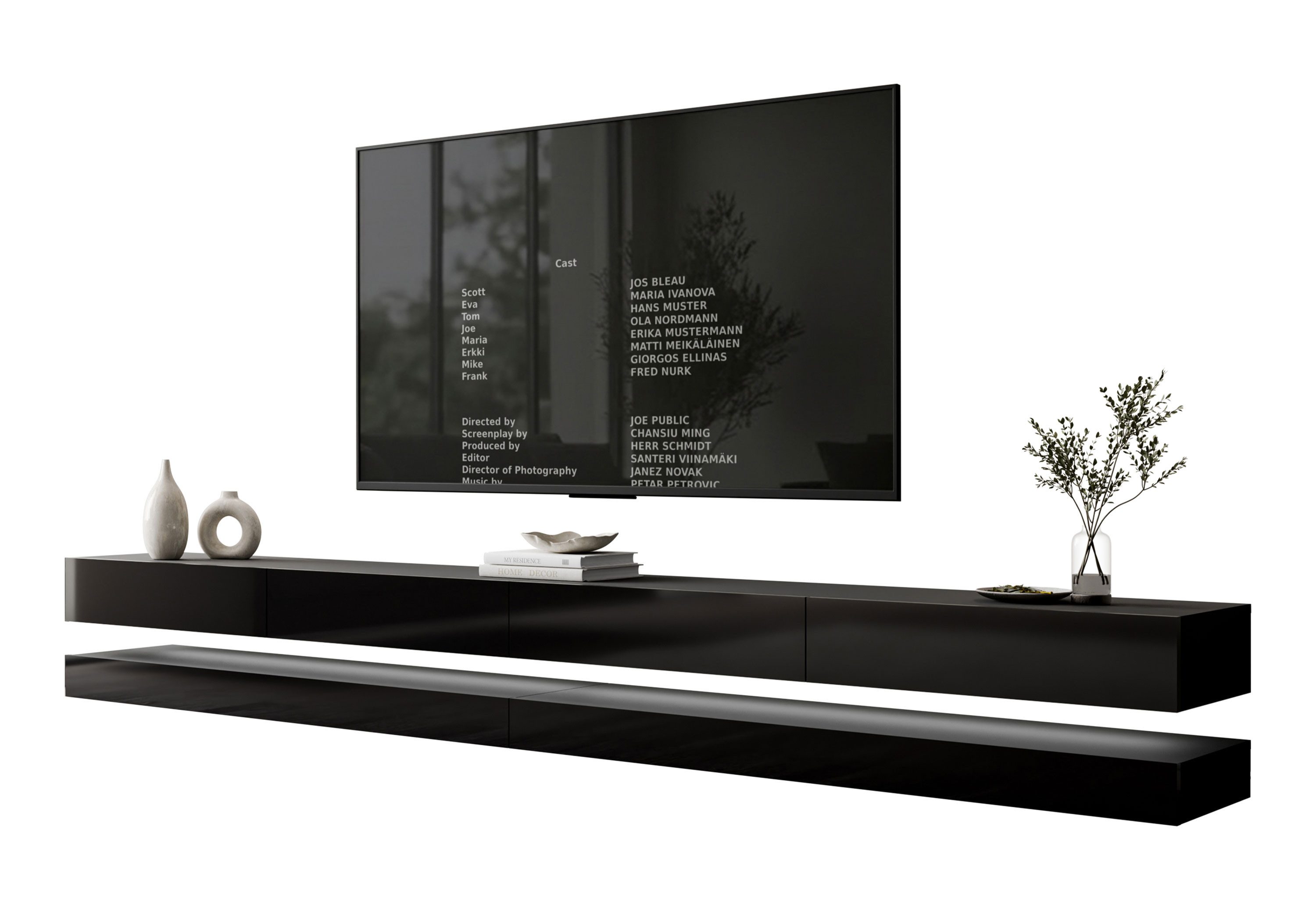 Lookway TV-Schrank SKY 280 cm mit LED-Beleuchtung (2x Tv-Schrank) 280x34x25 cm