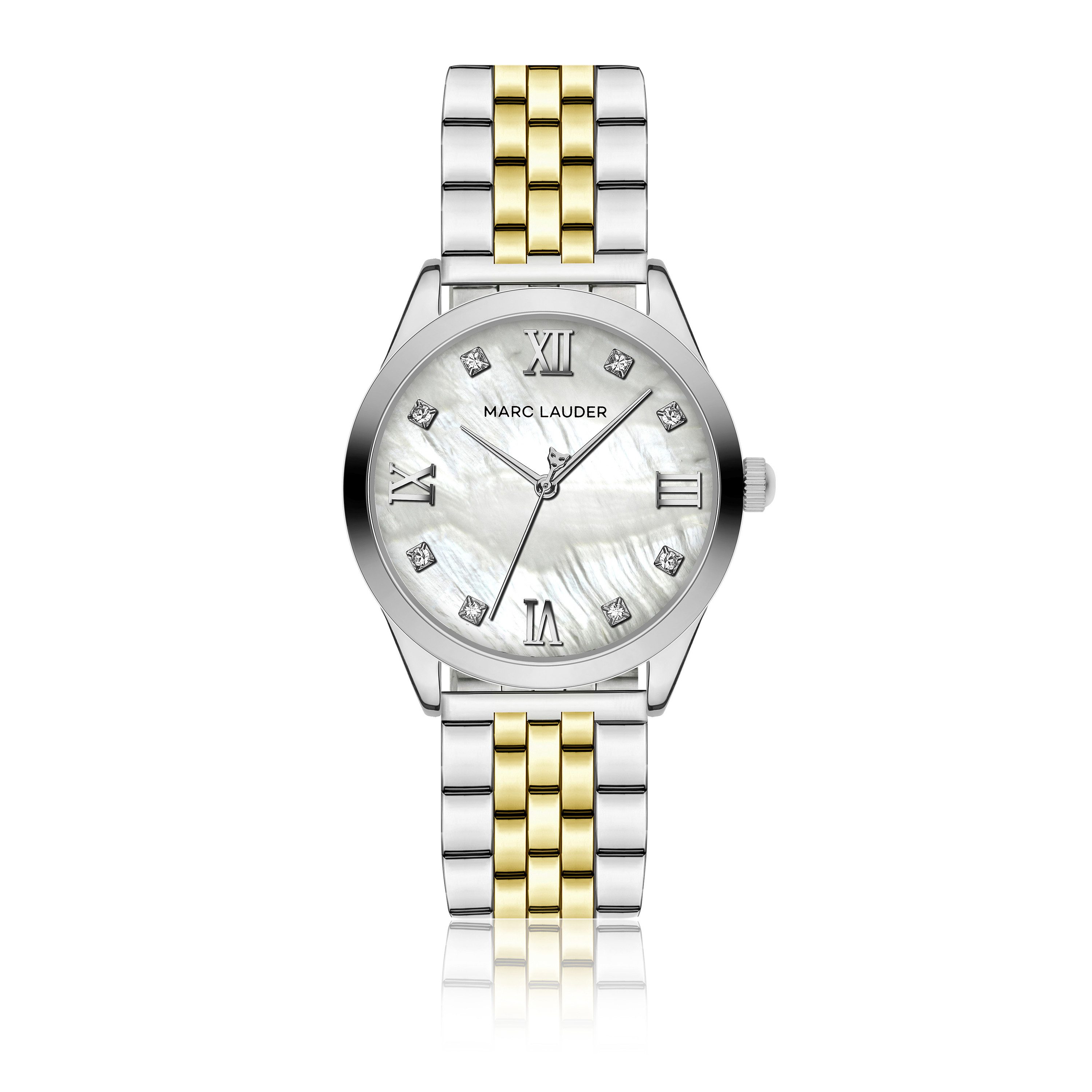 MARC LAUDER Quarzuhr ME6-B278S Geneva MOP Link Stainless steel
