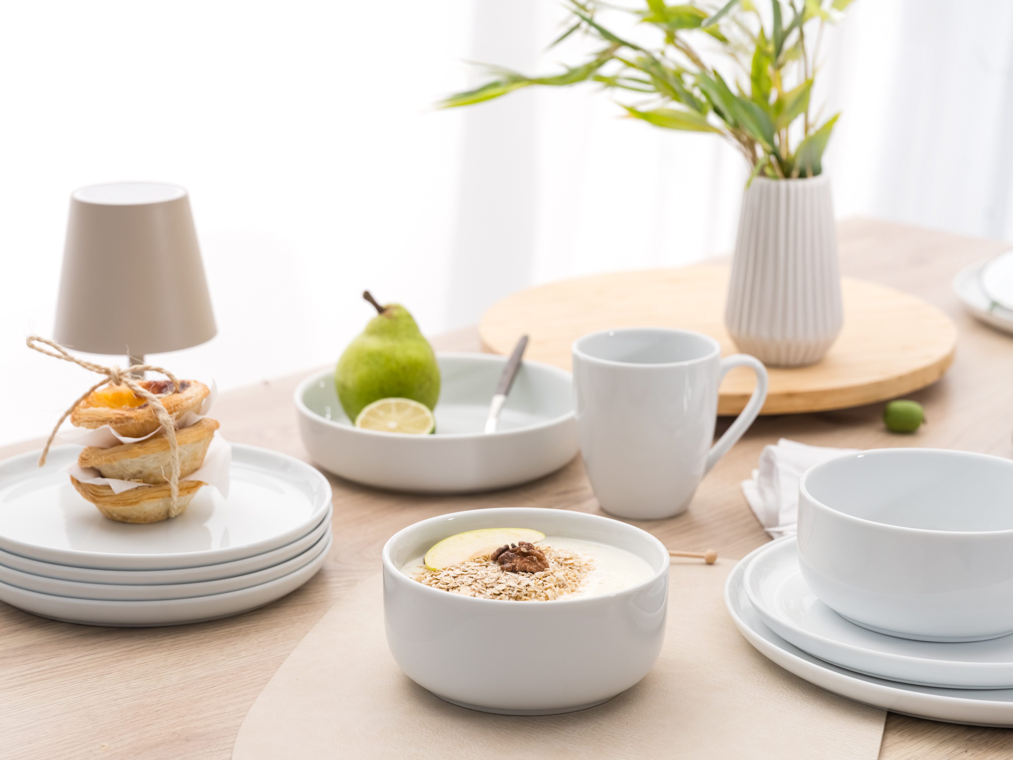 LeGer Home by Lena Gercke Kombiservice Elowen (16-tlg), 4 Personen, Porzellan, Haltbarkeit, Zeitlos