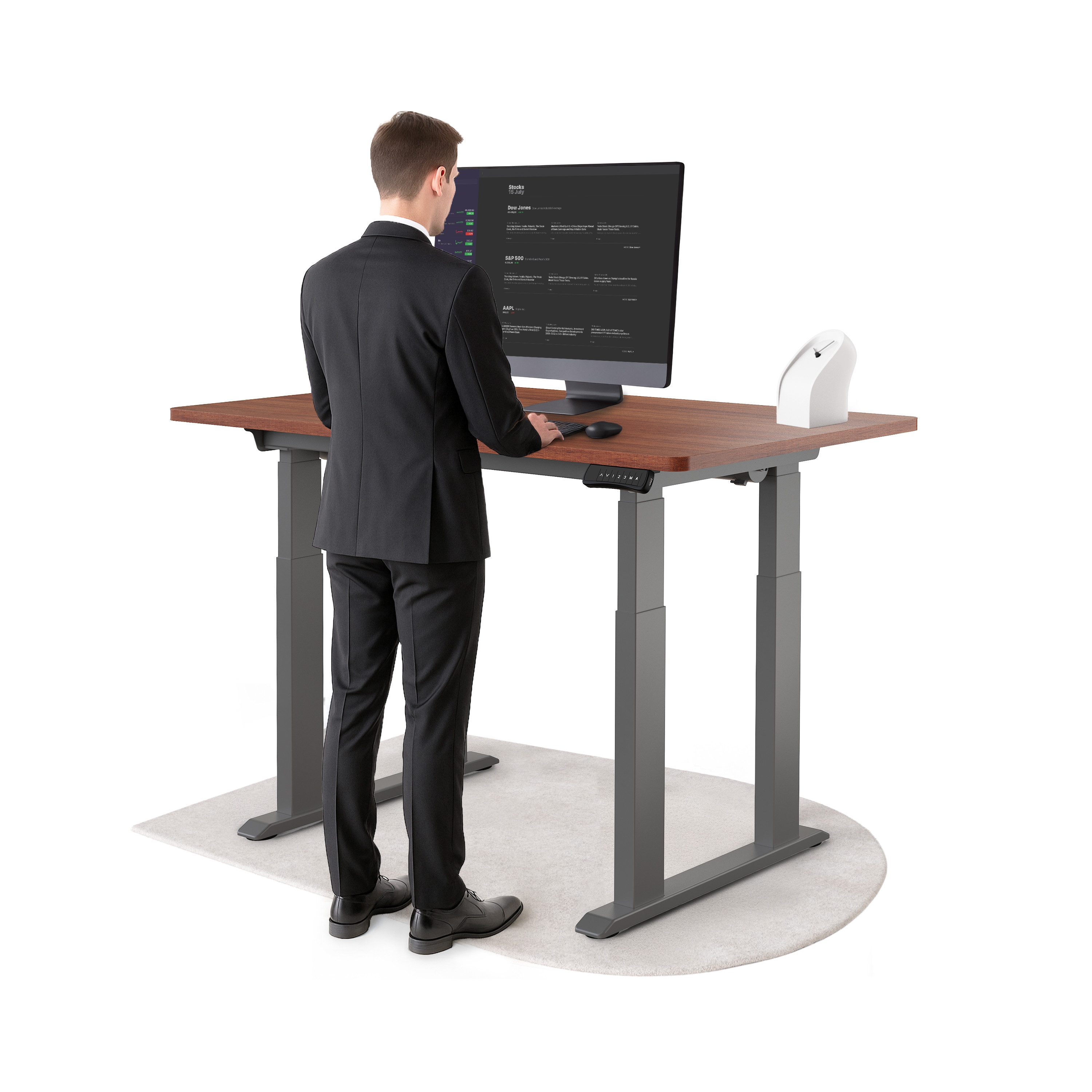 DESKSPACE Schreibtisch TITAN Elektrisch höhenverstellbar mit leisem Dual Motor hohe Traglast (Einzelschreibtisch), leiser Motor unter 50 dB, hohe Tragfähigkeit bis 200 kg
