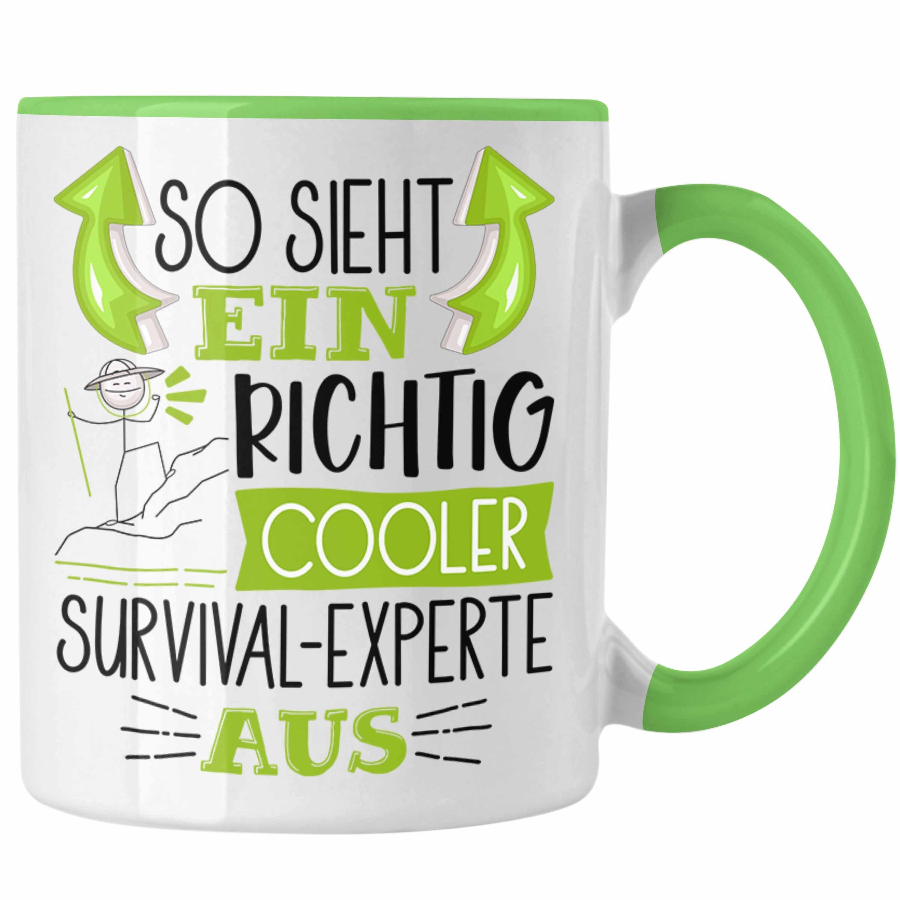 Trendation Tasse So Sieht Ein Richtig Cooler Survival-Experte Aus Tasse Geschenk für Su Grün