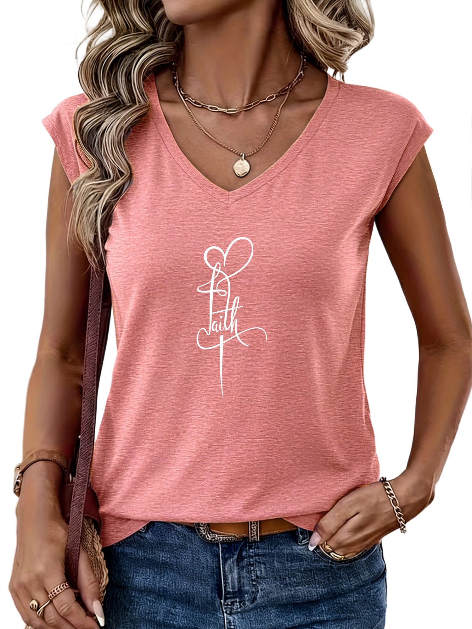 PYLIKE Tanktop Damen Elegant Achselhemd mit Liebe Druck bequemes Tanktop Bequem für Freizeit und Büro,Strandurlaub
