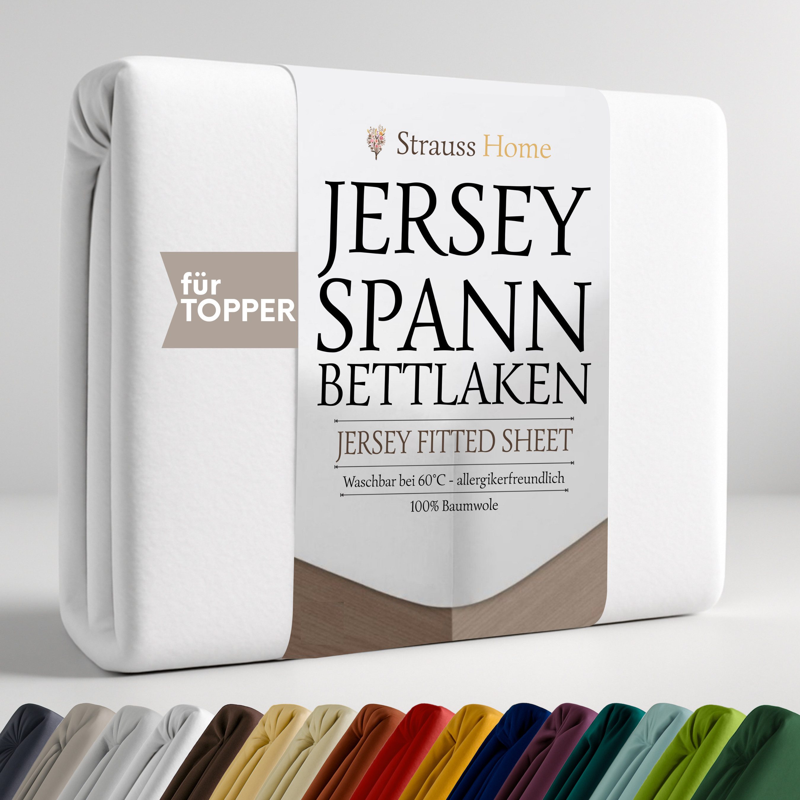 Strauss Home Spannbettlaken Premium Topper Spannbettlaken 150GSM für Matrat günstig online kaufen