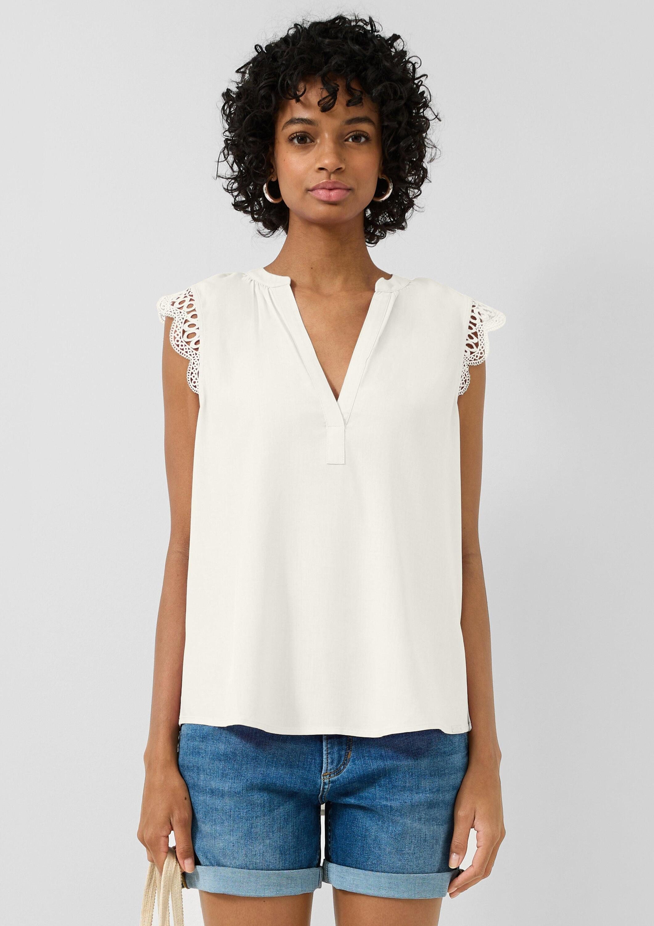 QS Blusentop Bluse Blusentop aus Viskose