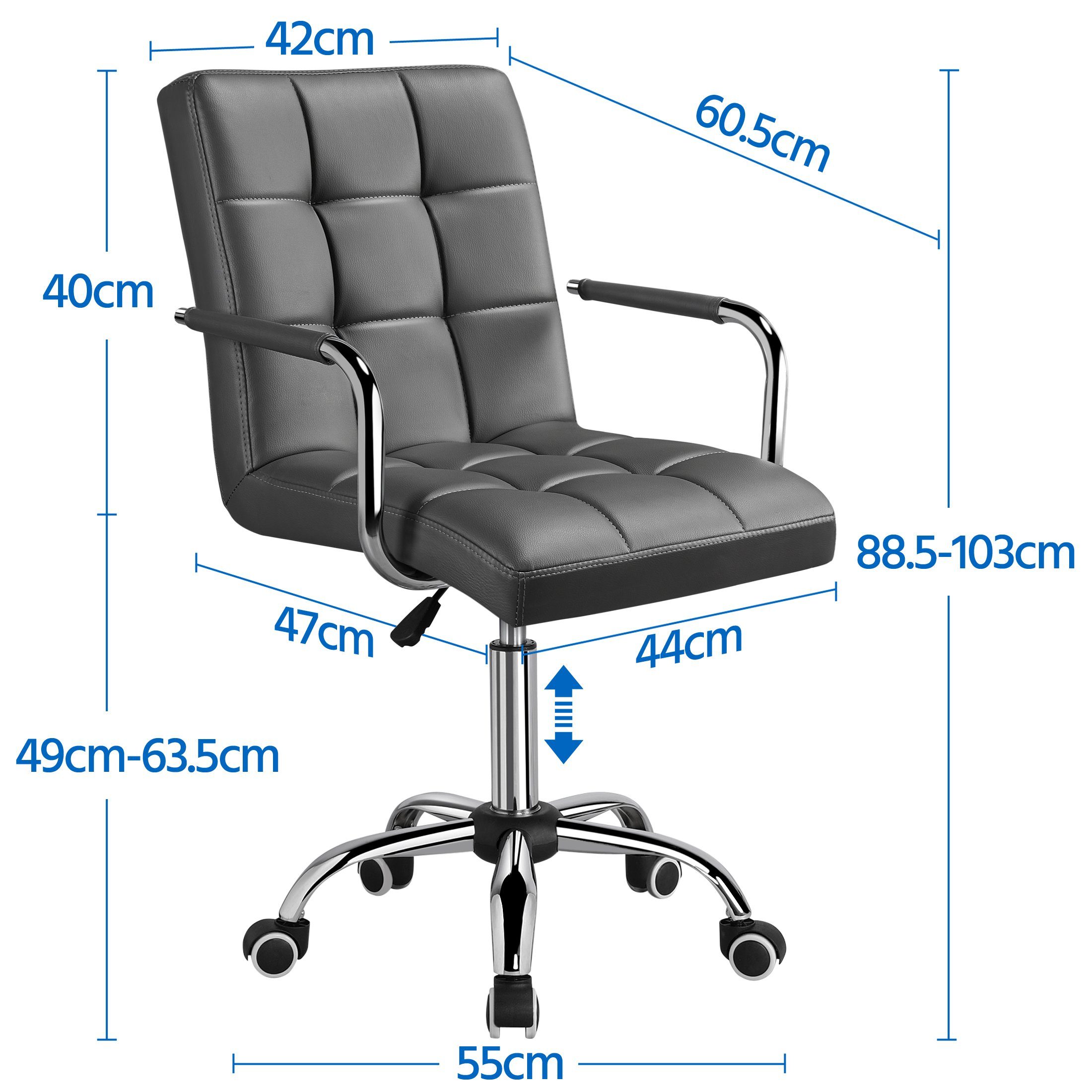Yaheetech Drehstuhl höhenverstellbar Chefsessel, ergonomischer Bürostuhl günstig online kaufen