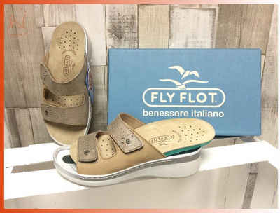 Fly Flot »FlyFlot Damen Klett Pantolette beige mit Metallic,« Pantolette