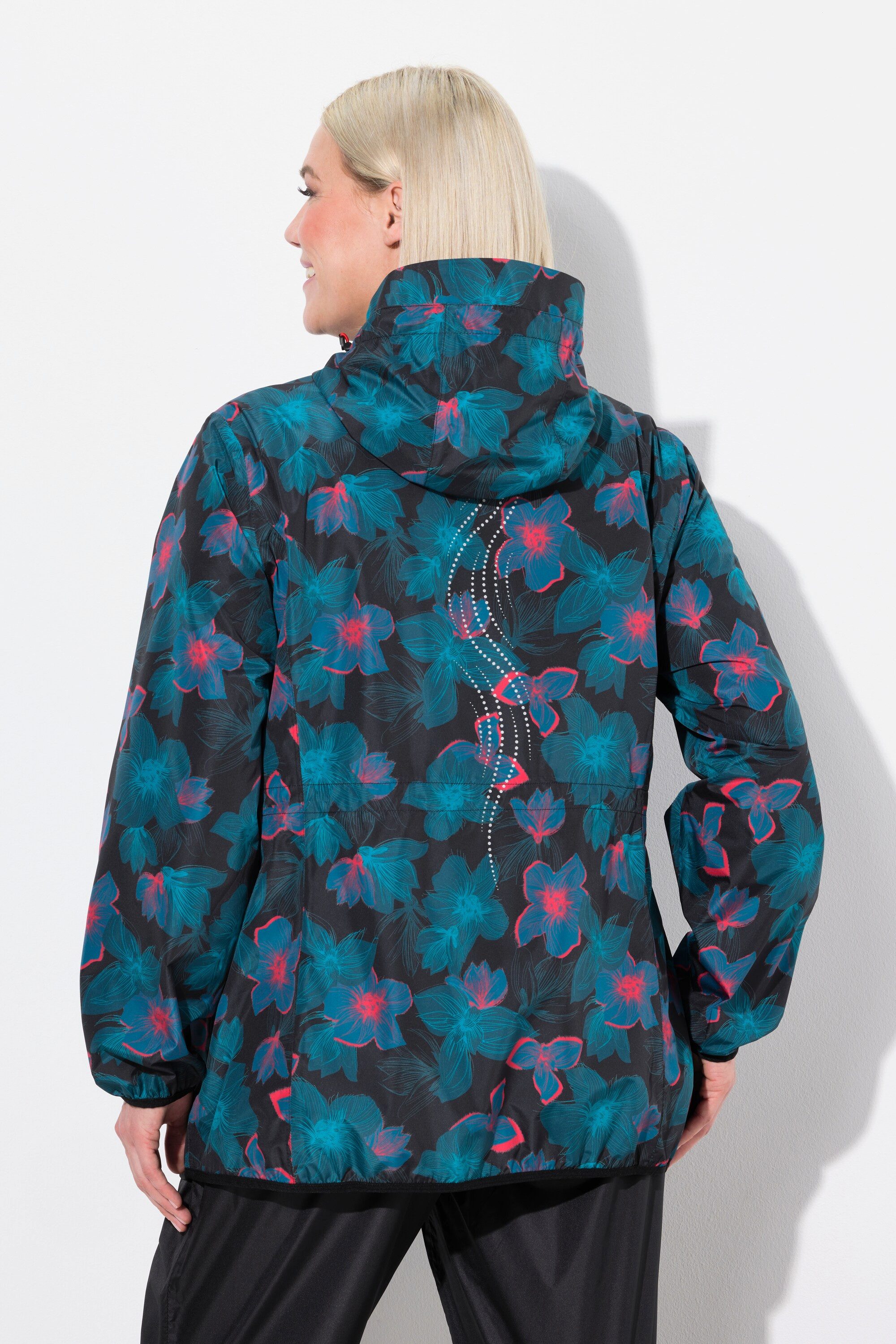 Ulla Popken Funktionsjacke Regenjacke leicht wasserdicht Kapuze Zipptaschen