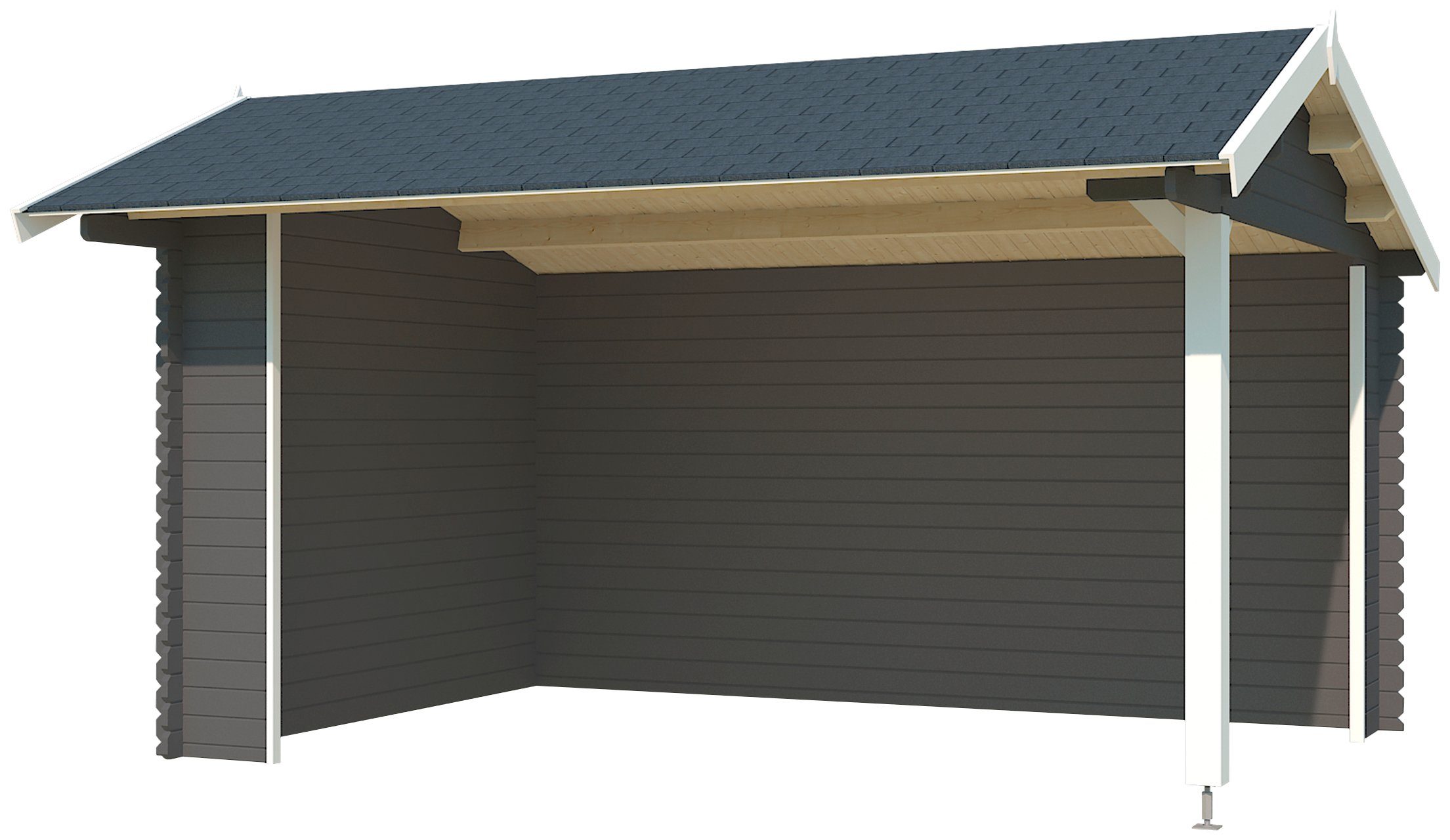 LASITA MAJA Gartenhaus Unterstand/Lounge San Diego, BxT: 445x389 cm, Unterstand / Lounge 34mm, Fundamentmass 4250x3000, Carbongrau