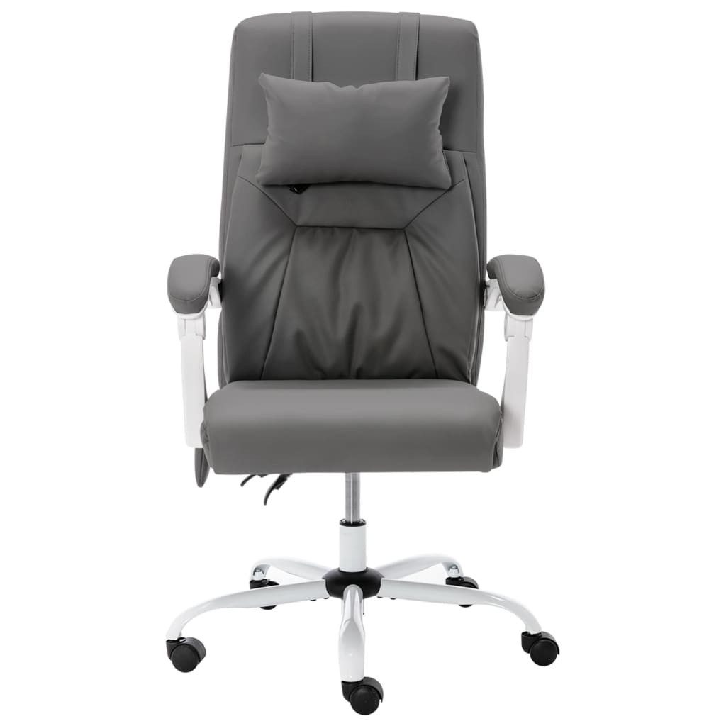 vidaXL Bürostuhl Massage-Bürostuhl Grau Kunstleder (1 St)