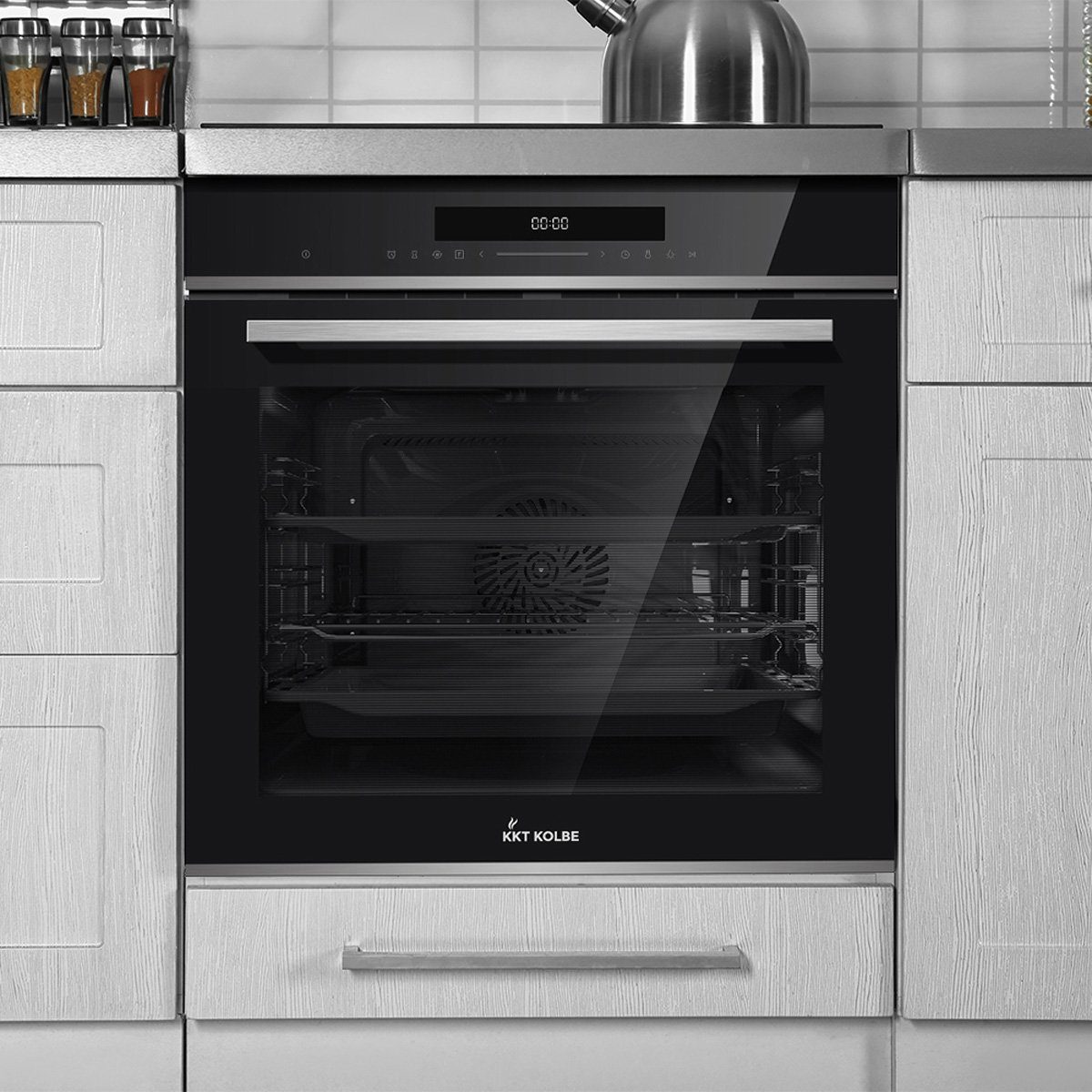 KKT KOLBE Einbaubackofen Backofen Elektroherd EB8019EDP, mit 2-fach Teleskopauszug, DampfClean, Pyrolyse, 60cm / Einbauherd / Kochmulde / Grill / Heißluft / Ein – Bild 5 von 5