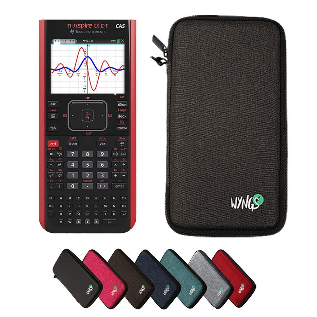 Texas Instruments Taschenrechner TI-Nspire CX II-T CAS inkl. WYNGS Schutztasche Dunkelgrau
