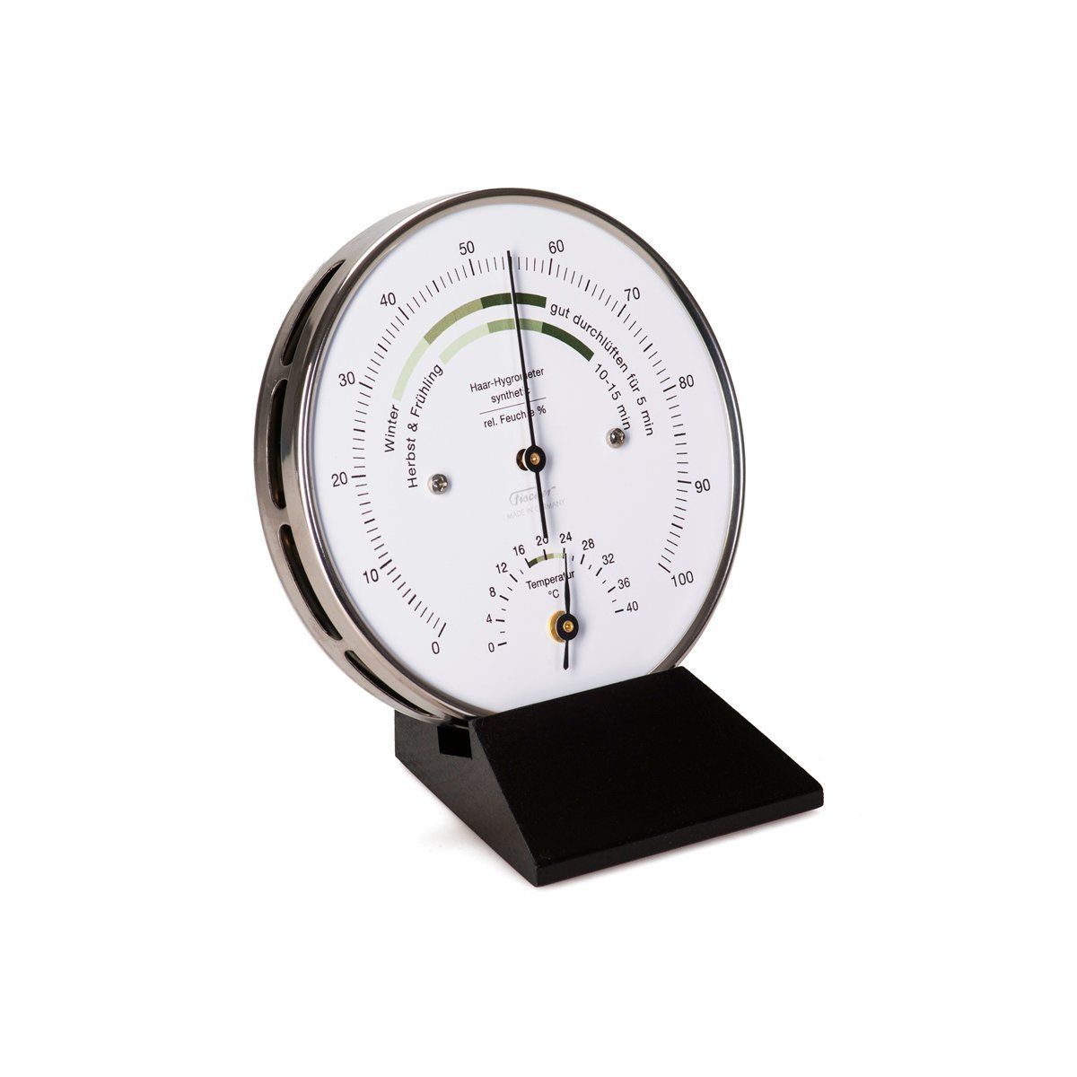 Fischer Barometer »Wohnklima Thermo Hygrometer, Holzsockel schwarz
