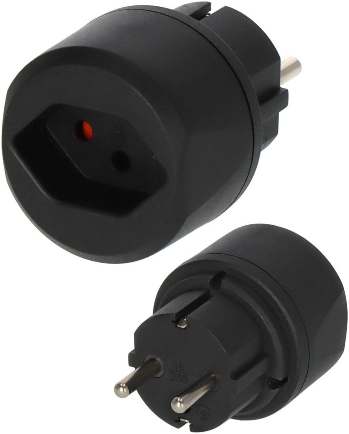 Brennenstuhl Reisestecker CH auf Schuko (CH) Reiseadapter Typ F (Schuko)