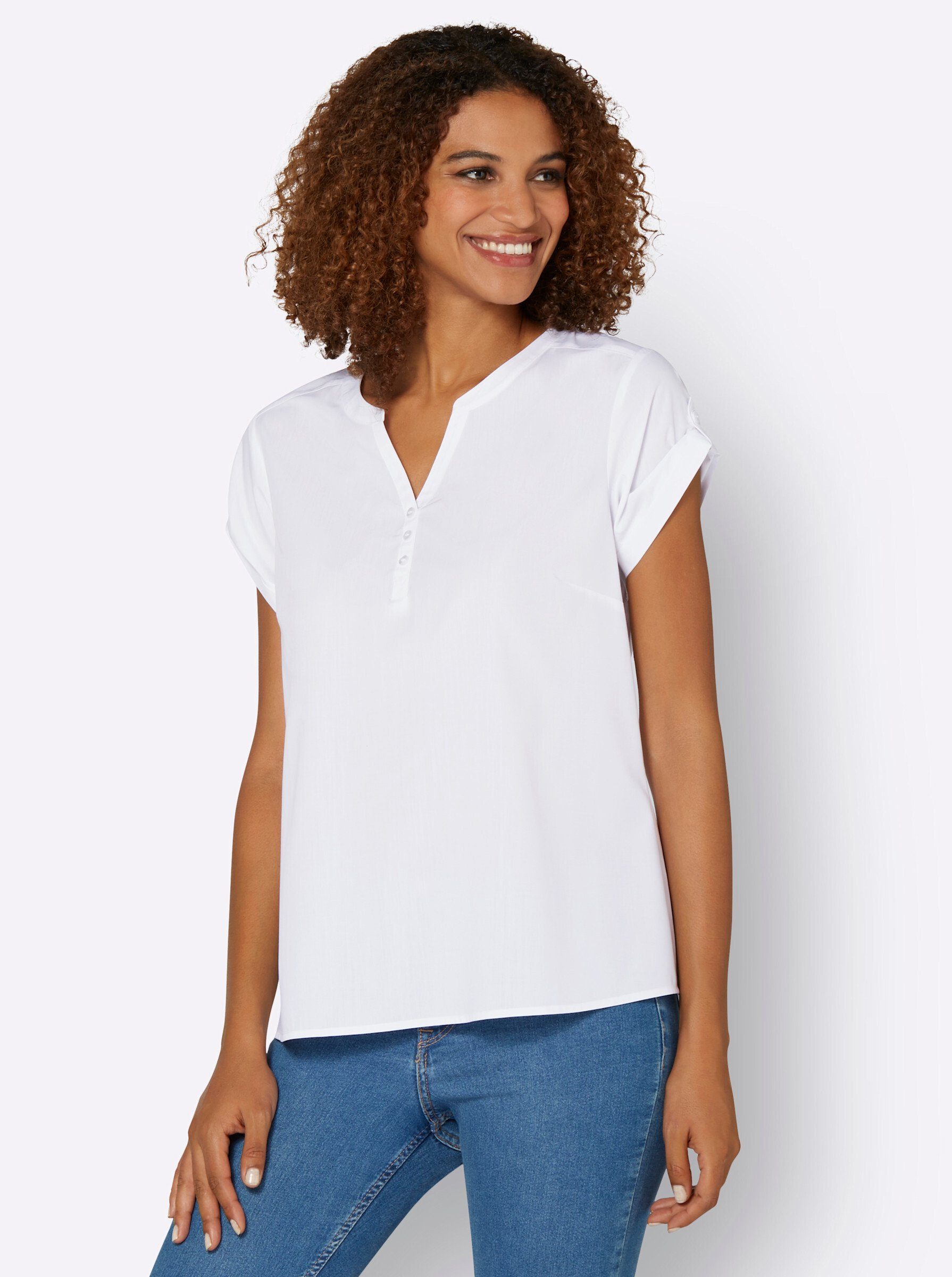 Klassische Bluse Kurzarmbluse