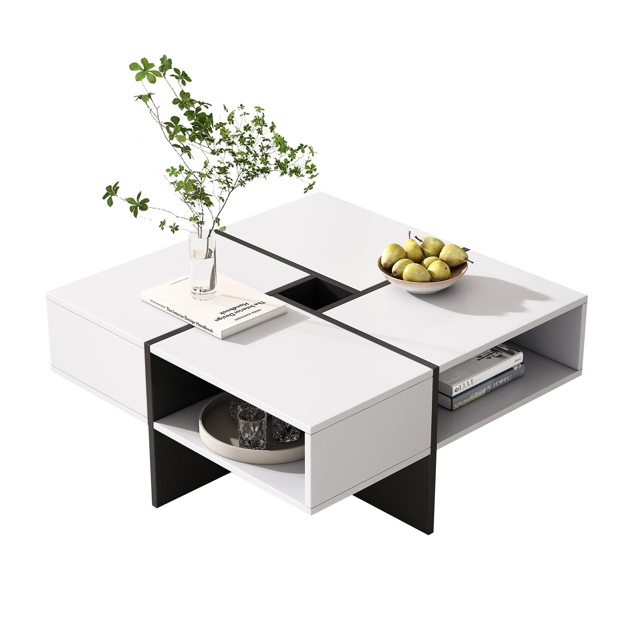 Merax Couchtisch mit Patchwork Design, Beistelltisch günstig online kaufen