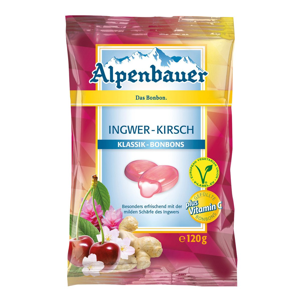 Alpenbauer Süßigkeit, Alpenbauer Klassik Ingwer Kirsch Bonbons mit milder Schärfe 120g